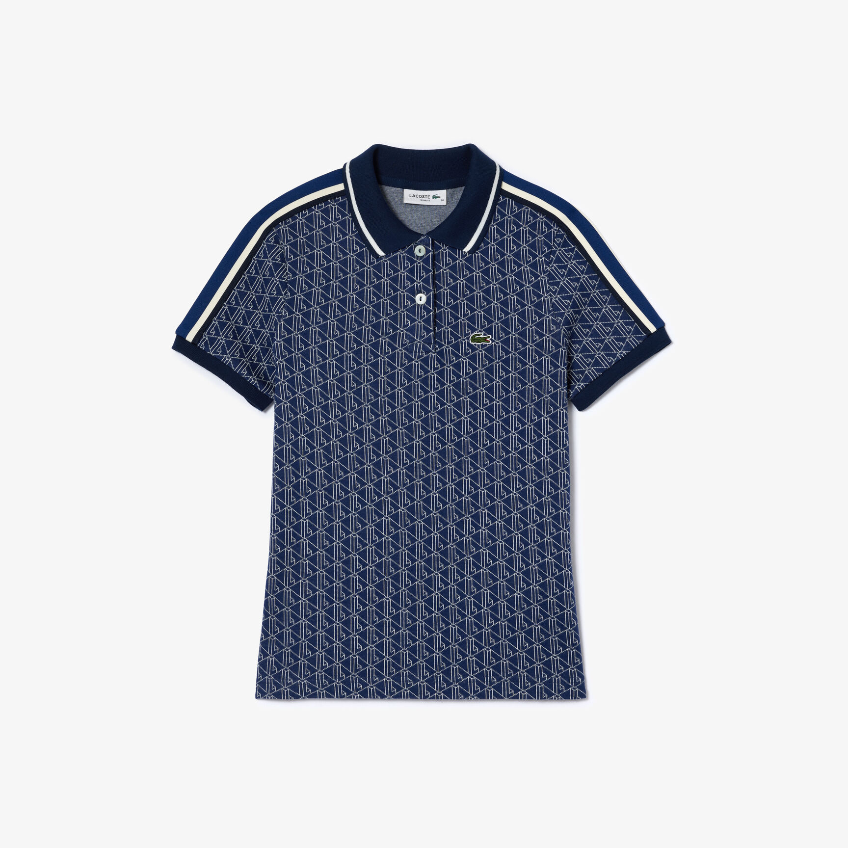 Slim Fit Lacoste Monogram Jacquard Polo Shirt - DF0849-00-QIE