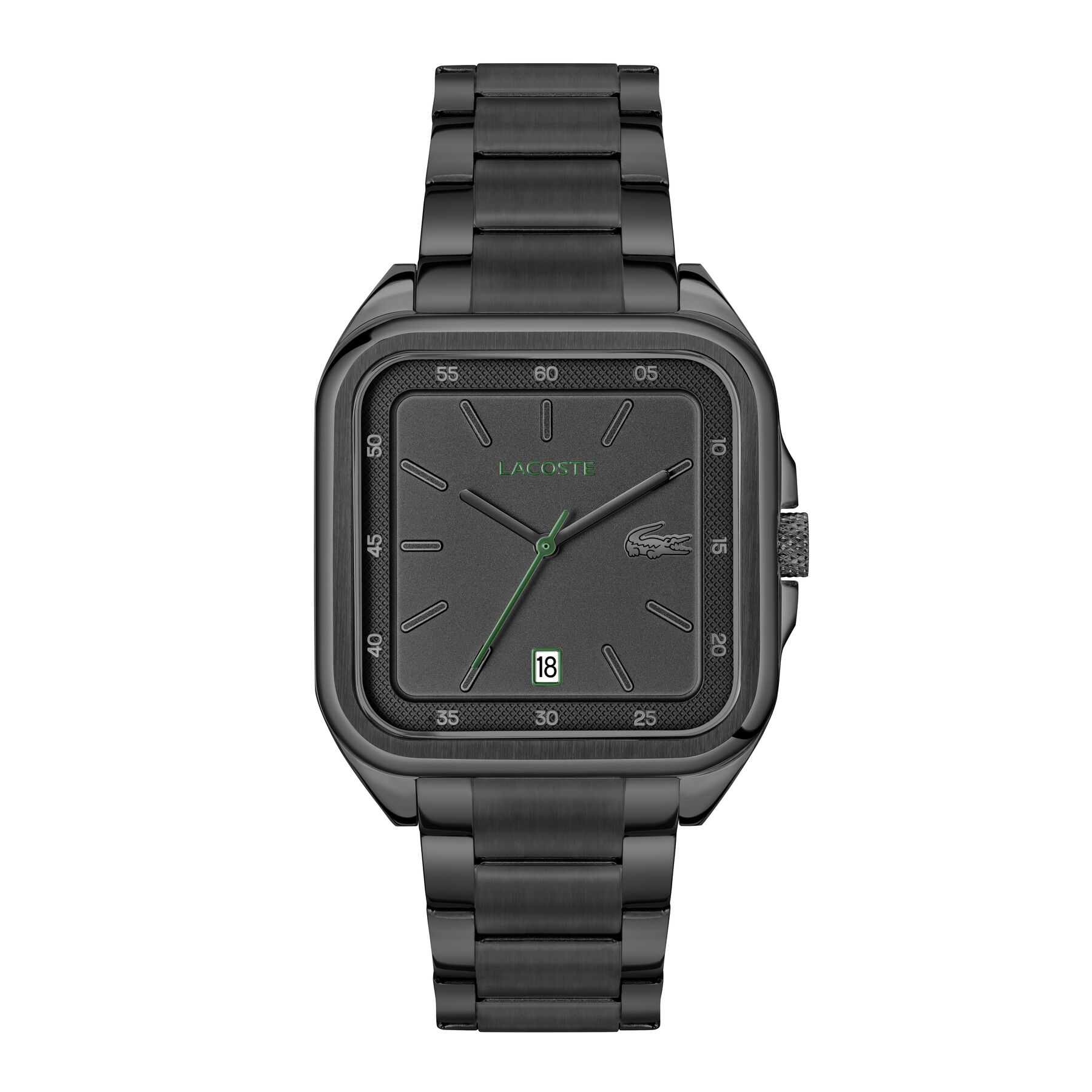 ساعة L.12.12 UP بسوار معدني L.12.12 UP Metal Strap Watch - 2011461-BLK