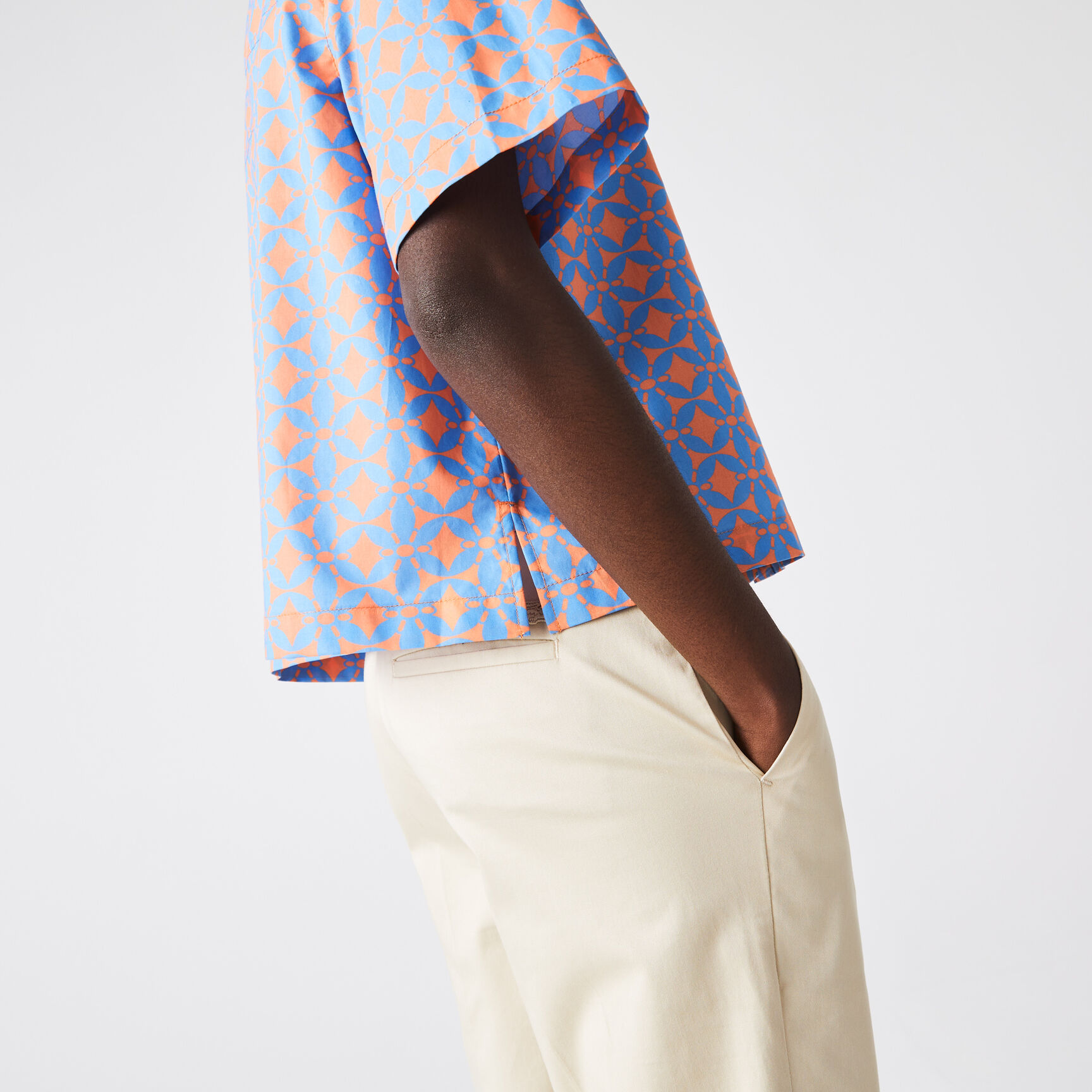 قميص قطن بوبلين مطبوع للنساء