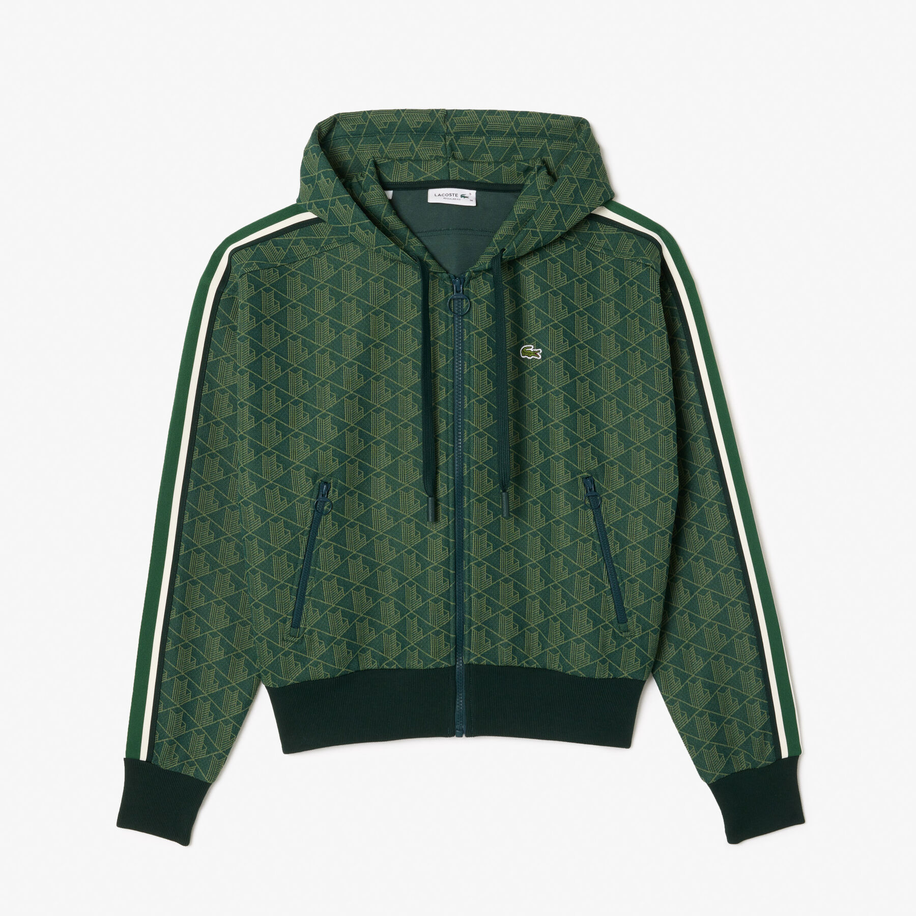 Jacquard Monogram Hoodie Monogram Jacquard Zip Front Hoodie - SF7606-00-ICL