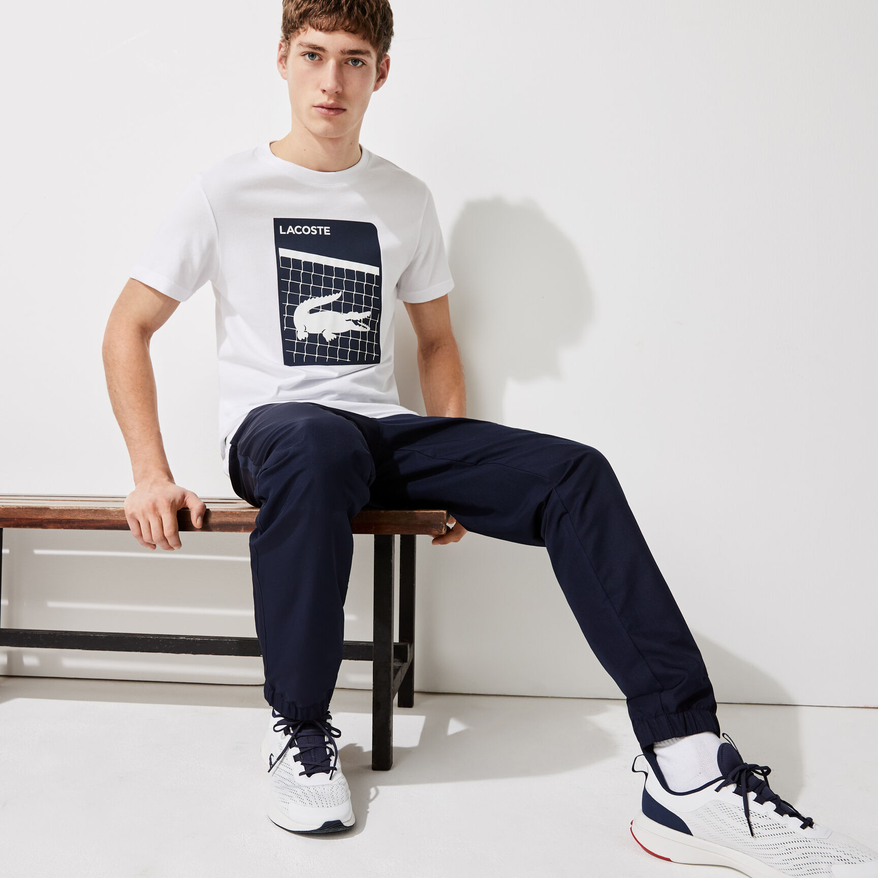 Men's Lacoste SPORT 3D Print Breathable T-shirt Men's Lacoste SPORT 3D Print Breathable T-shirt