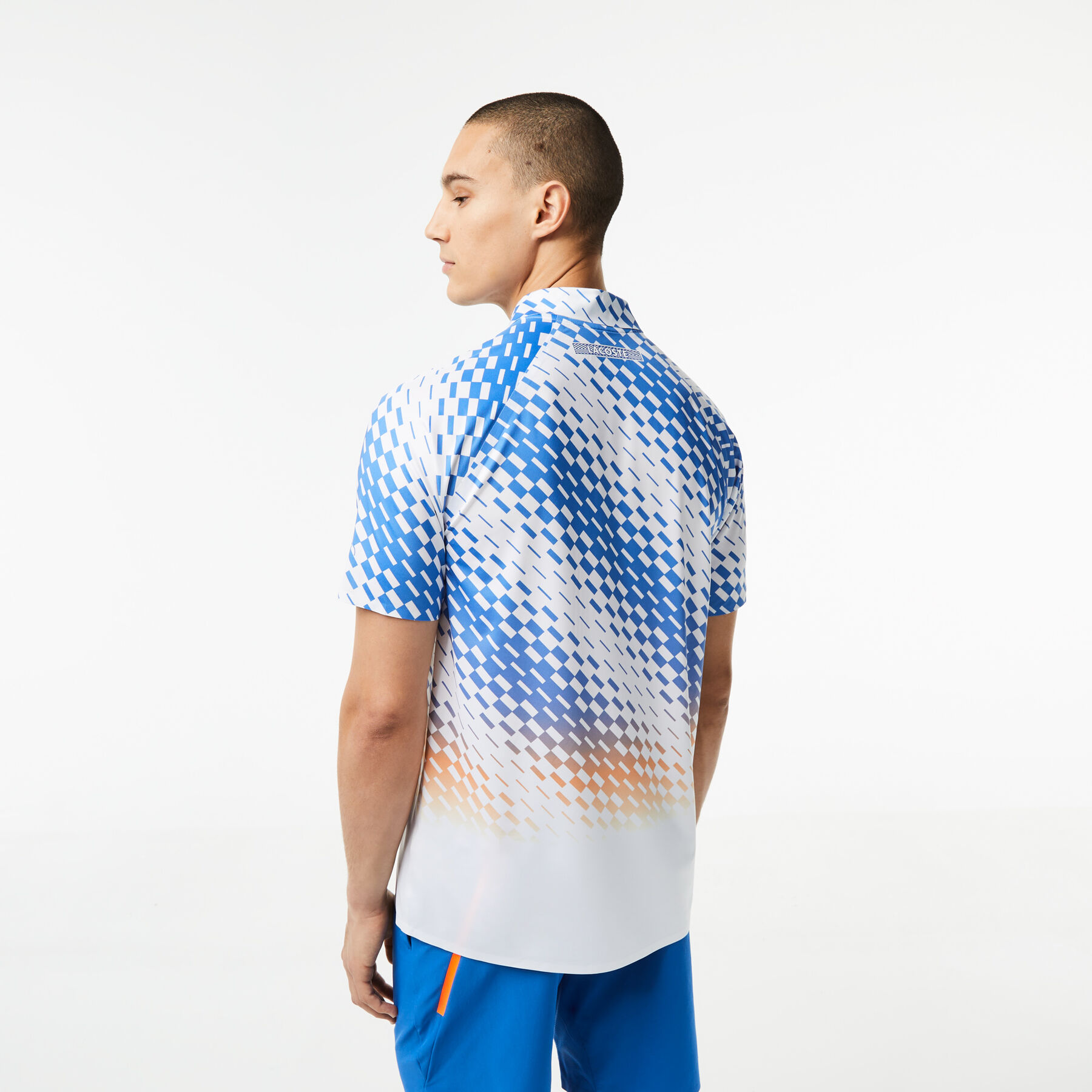 men s lacoste tennis x novak djokovic checkerboard print polo shirt