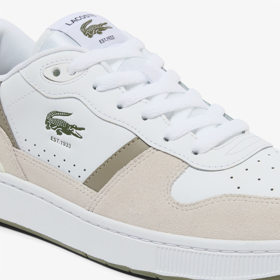 مجموعة أحذية رياضية جلدية للرجال مزودة بمشبك على شكل حرف T Men's T-Clip Set Leather Sneakers - 50SMA0185-2H4