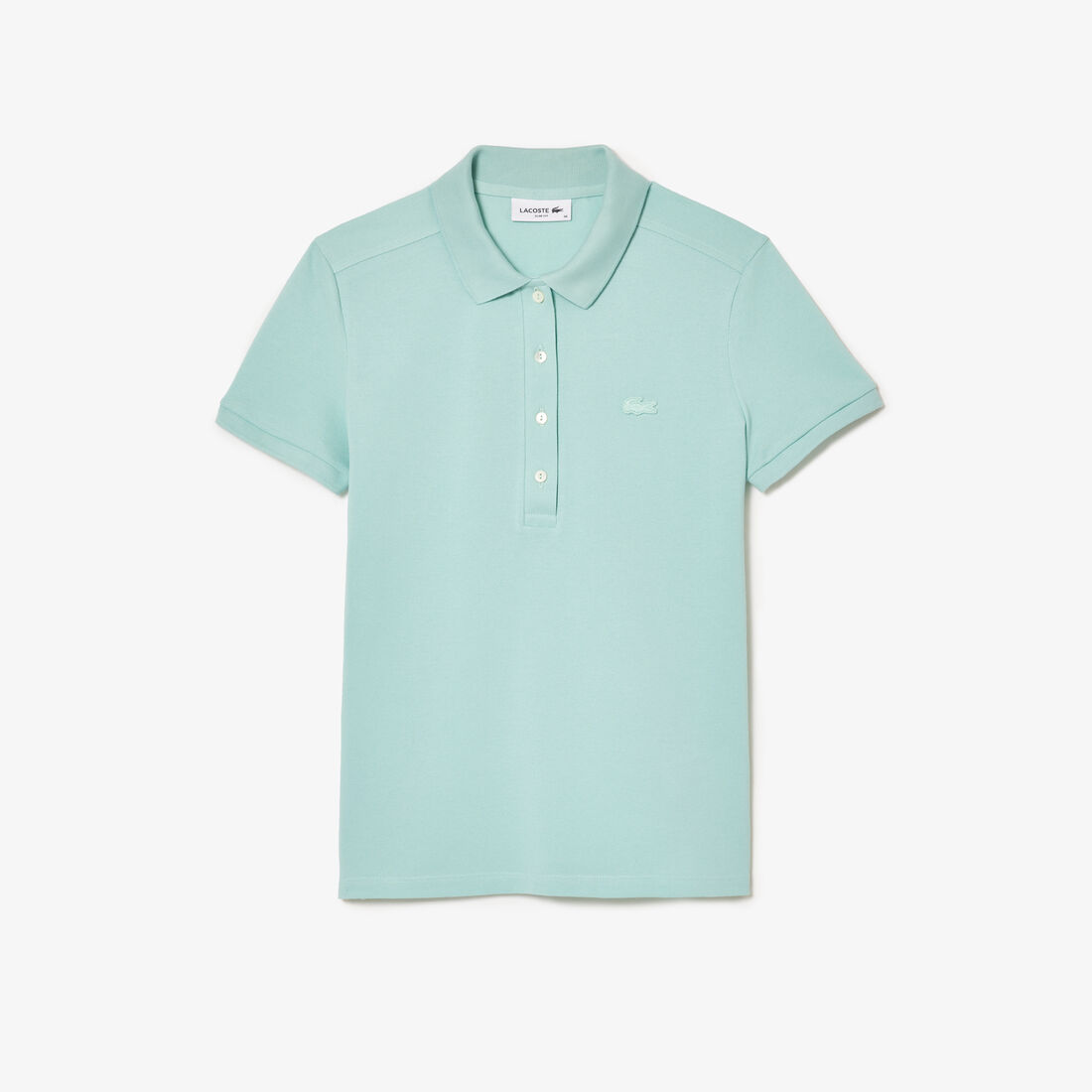 تيشيرت بولو L.12.D بقصة ضيقة من قماش بيتي بيكيه المطاطي Women's Lacoste Slim fit Stretch Cotton Pique Polo Shirt - PF5462-00-LGF