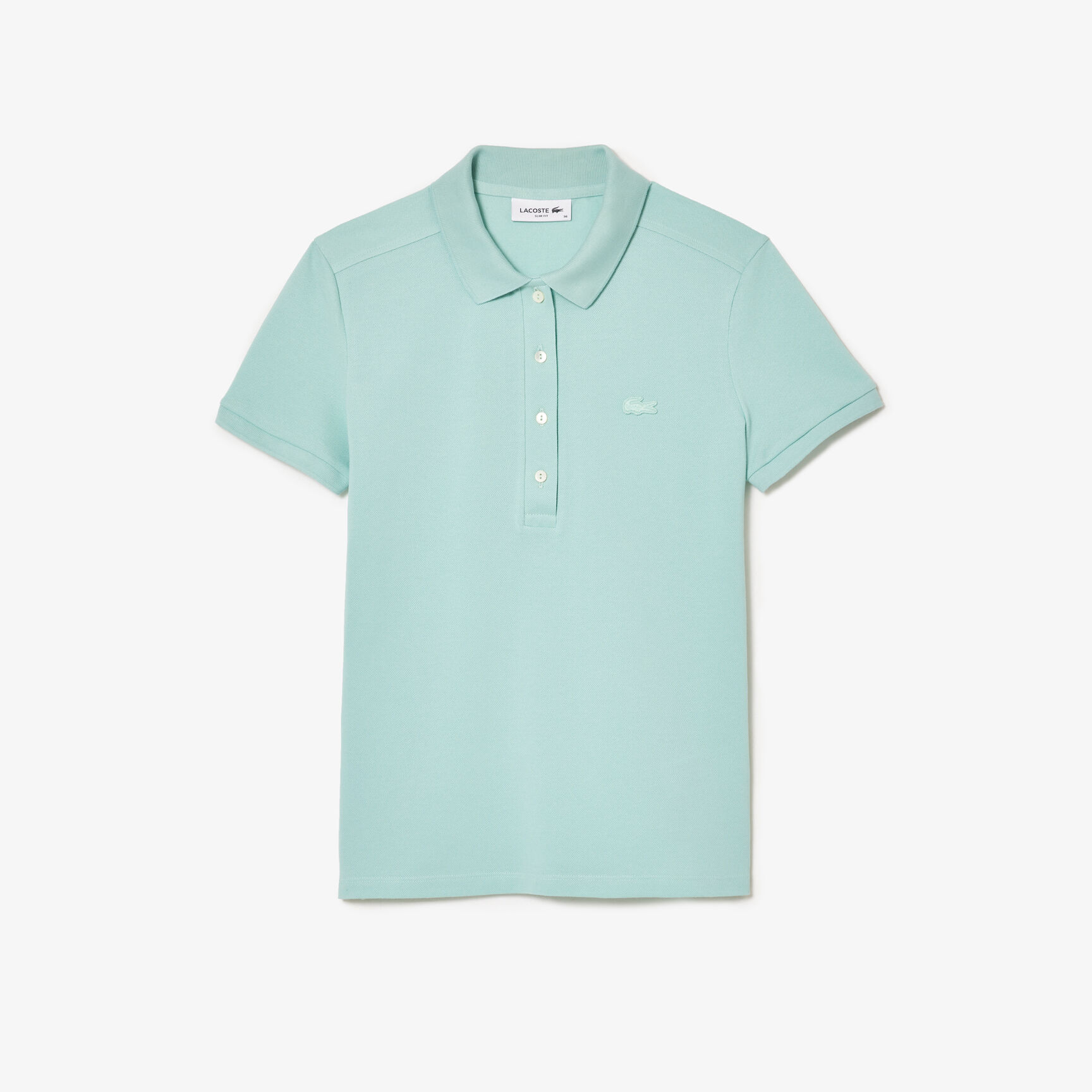 تيشيرت بولو L.12.D بقصة ضيقة من قماش بيتي بيكيه المطاطي Women's Lacoste Slim fit Stretch Cotton Pique Polo Shirt - PF5462-00-LGF