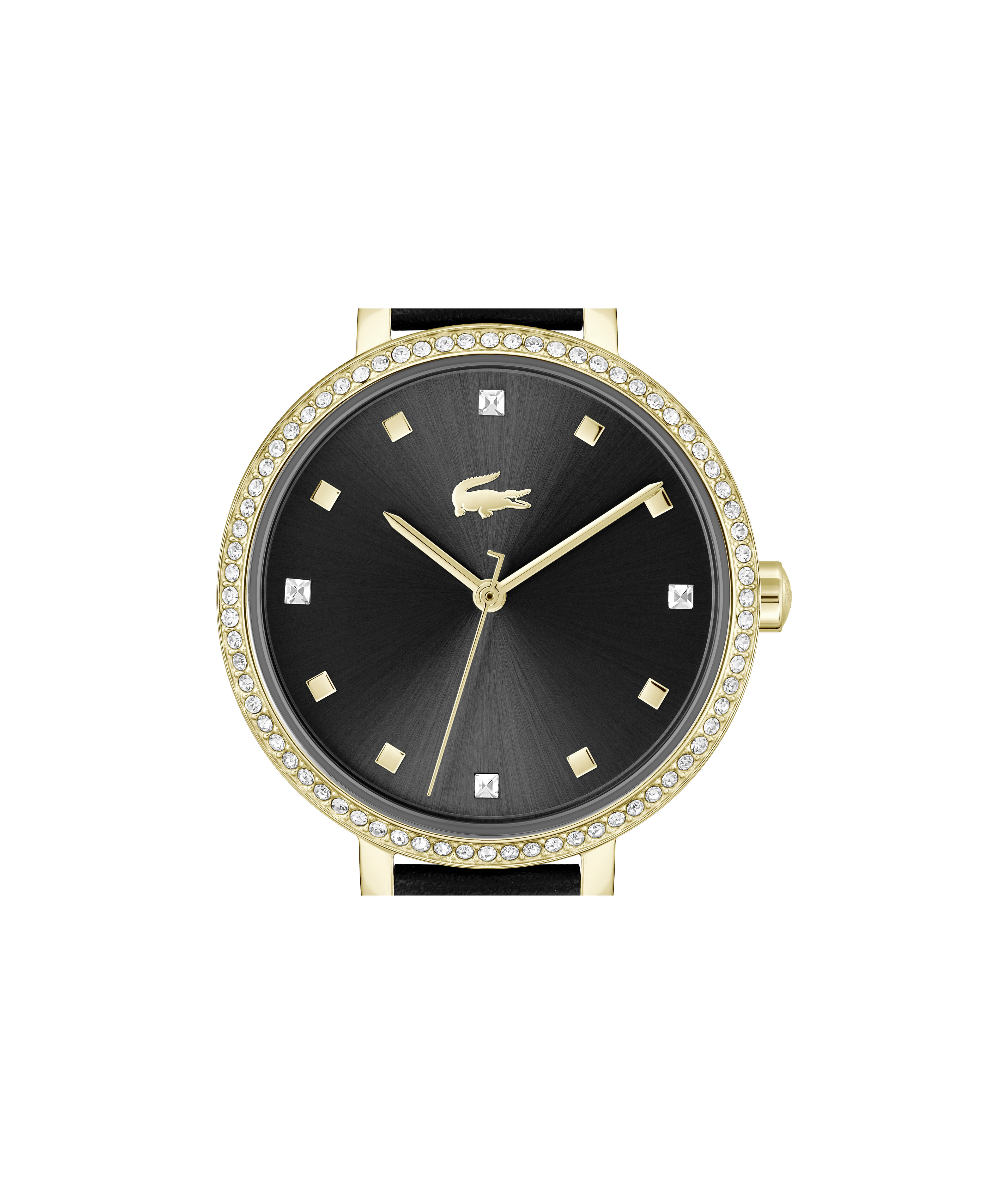 Black Leather Strap Women's Watch
