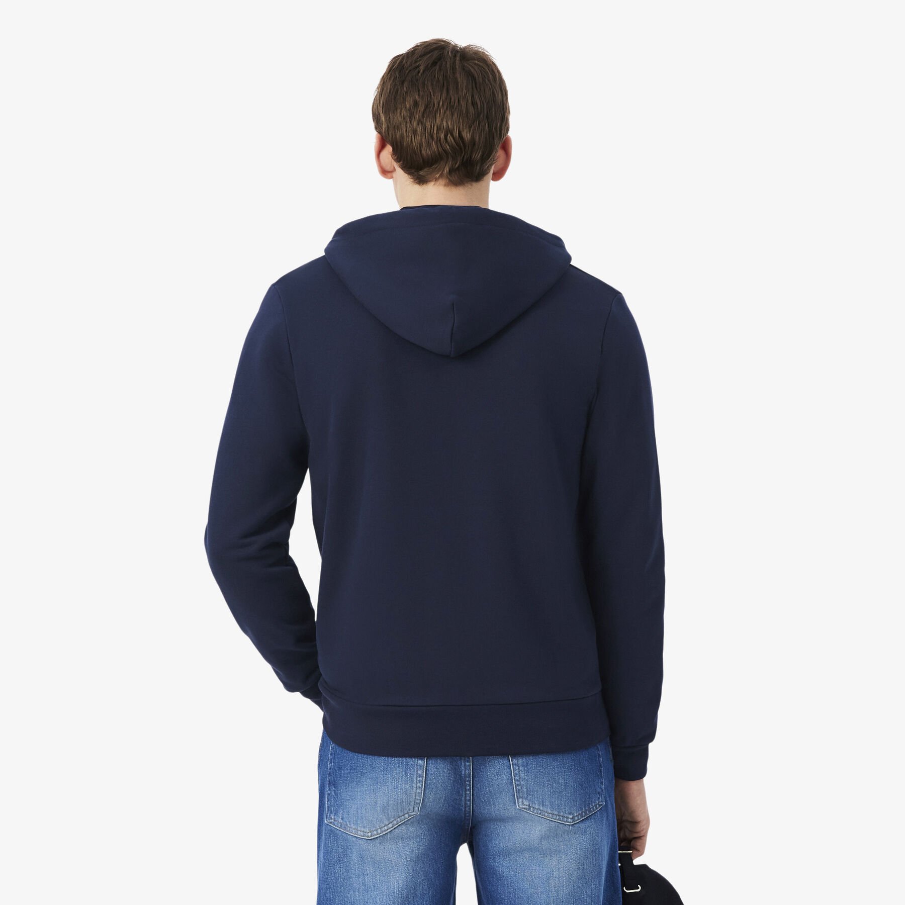 lacoste classic fit zipped fleece sweatshirt