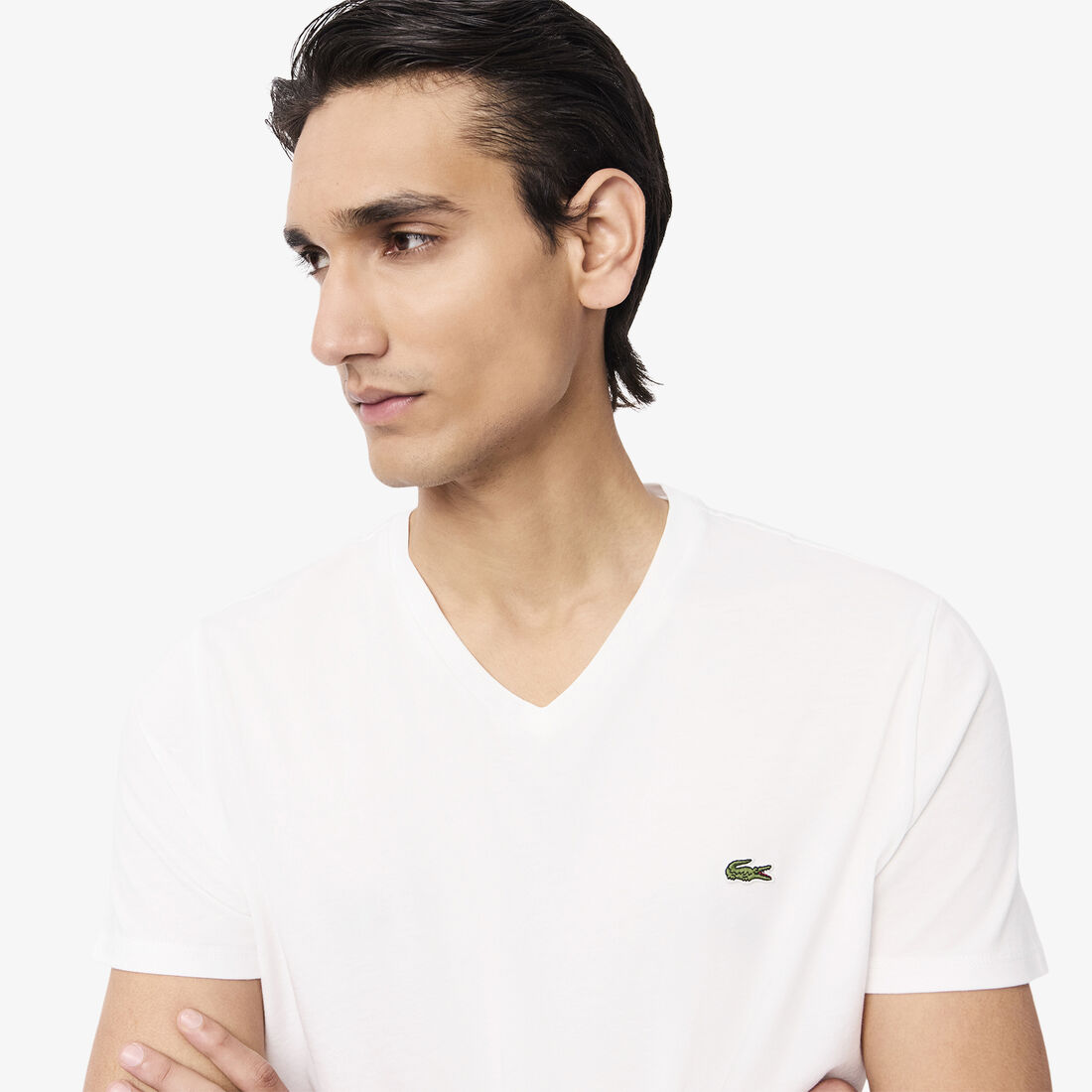 تي شيرت خفيف الوزن من القطن بيما برقبة على شكل حرف V Lightweight Cotton Pima V Neck T-shirt - TH6710-00-001