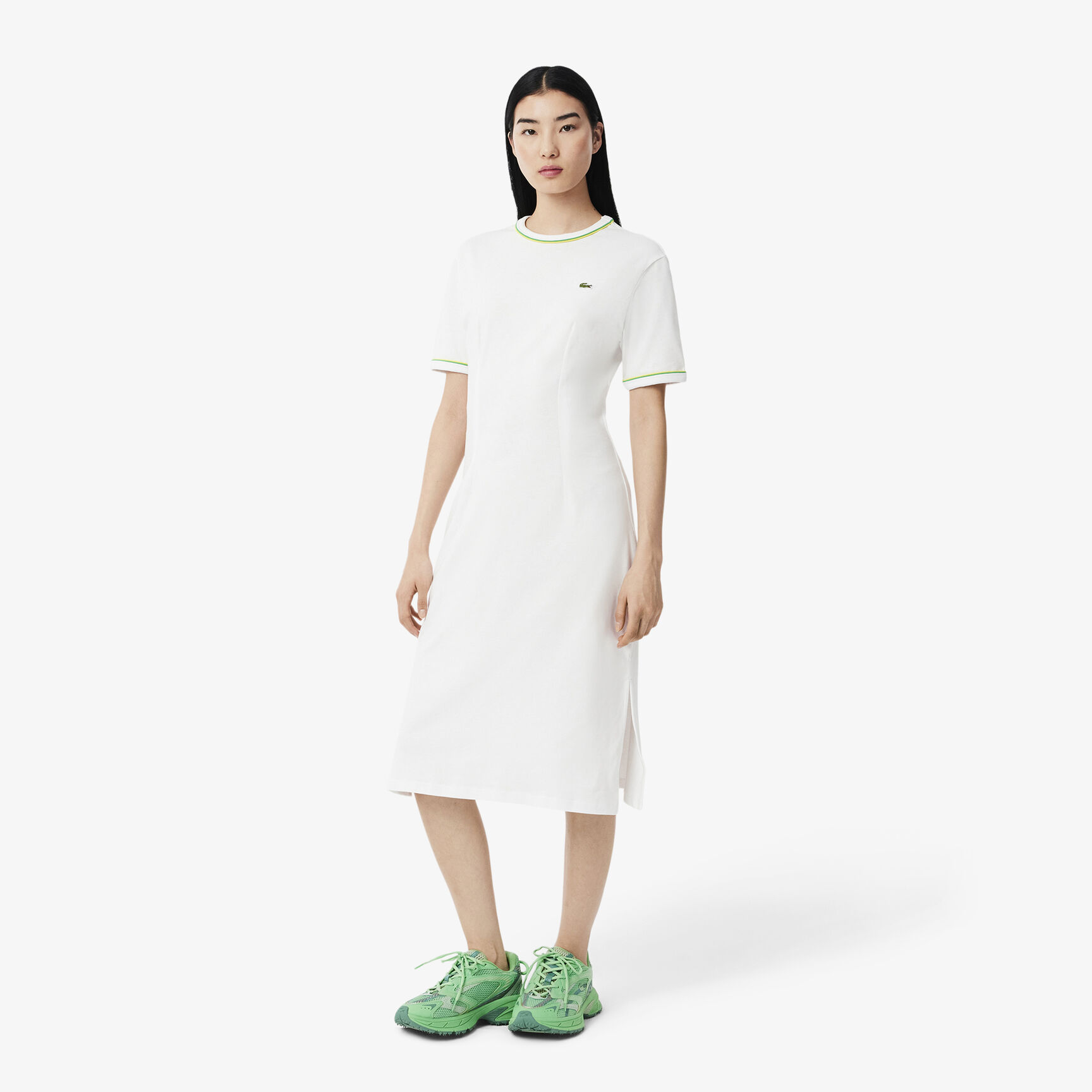 فستان تي شيرت من الجيرسي مع لمسات نهائية Trim Accent Jersey T-shirt Dress - EF9988-00-FWI
