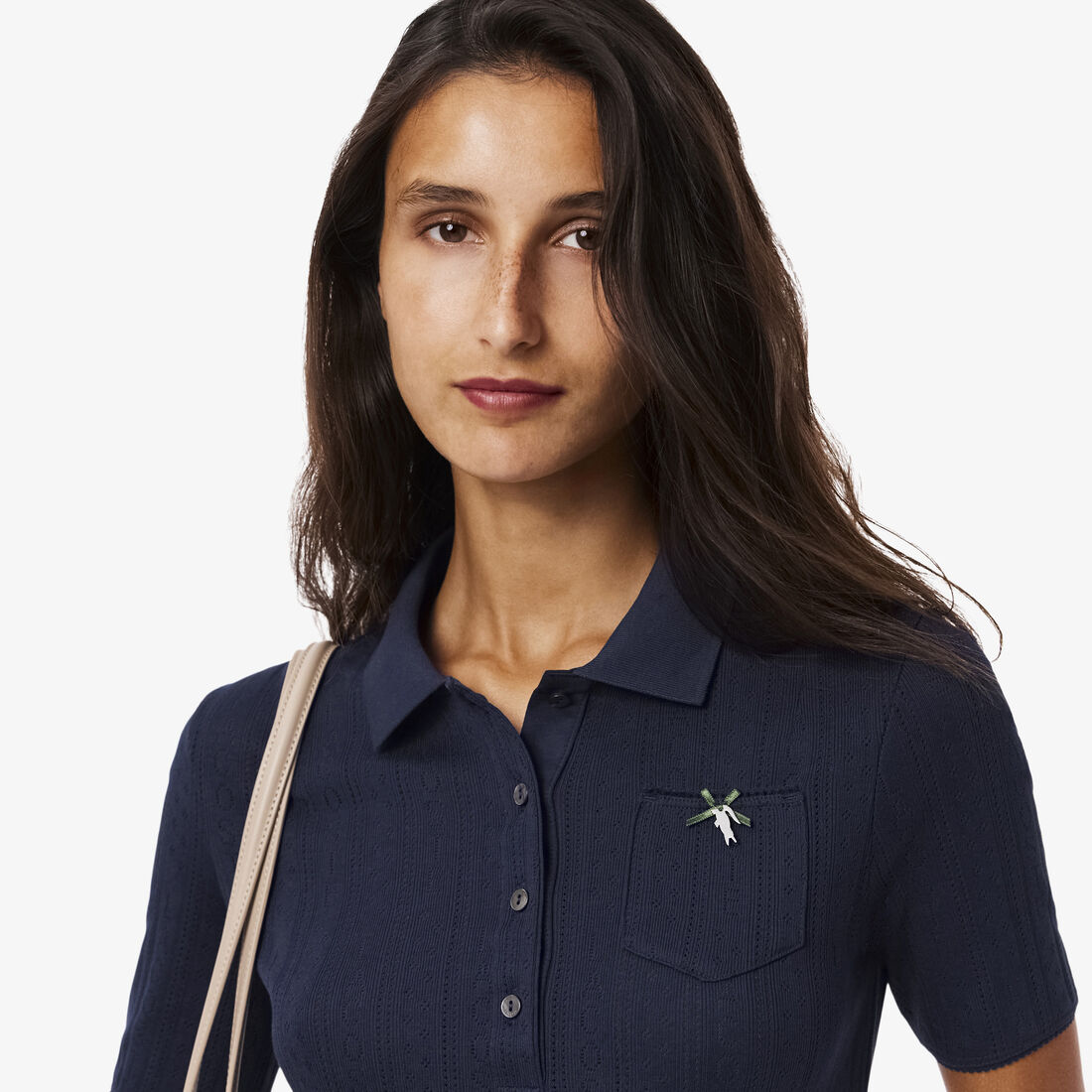 قميص بولو بوينتيل L.12.D ضيق بنقشة Slim Fit Pointelle Branded L.12.D Polo Shirt - DF5296-00-166