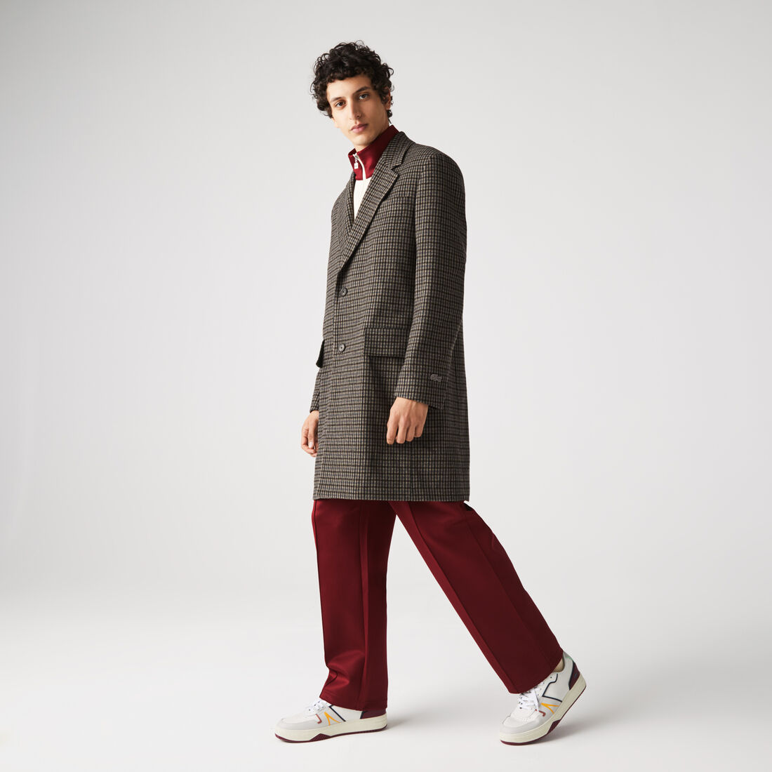 سترة تشيسترفيلد من الصوف المربعات للرجال سترة تشيسترفيلد من الصوف المربعات للرجال