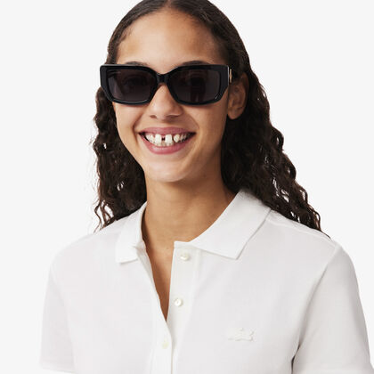 تيشيرت بولو L.12.d بقصة ضيقة من قماش بيتي بيكيه المطاطي