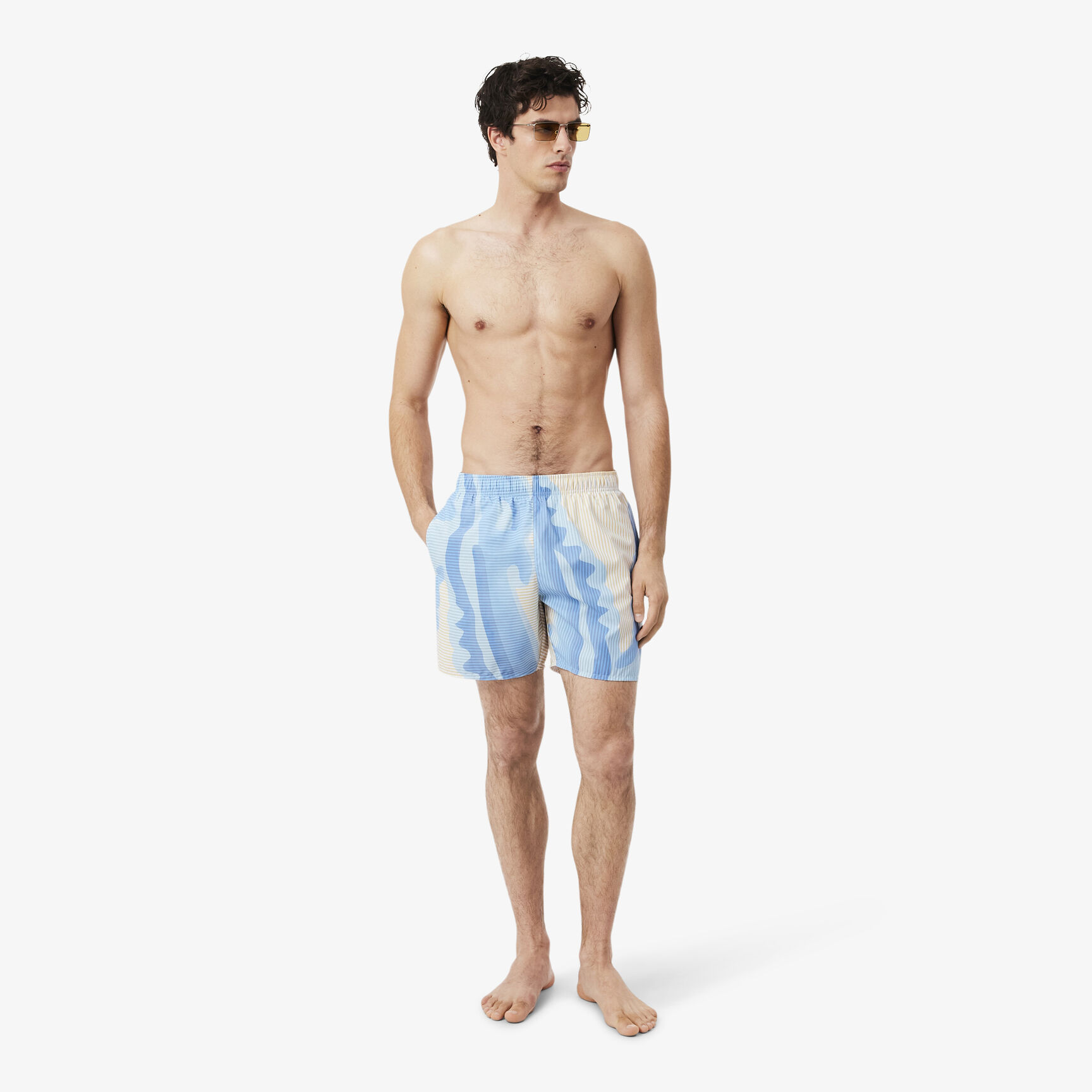 Mid Length Striped Swim Trunks - MH1902-00-3IY