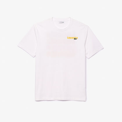 Washed Effect Ombré Lacoste Print T-shirt