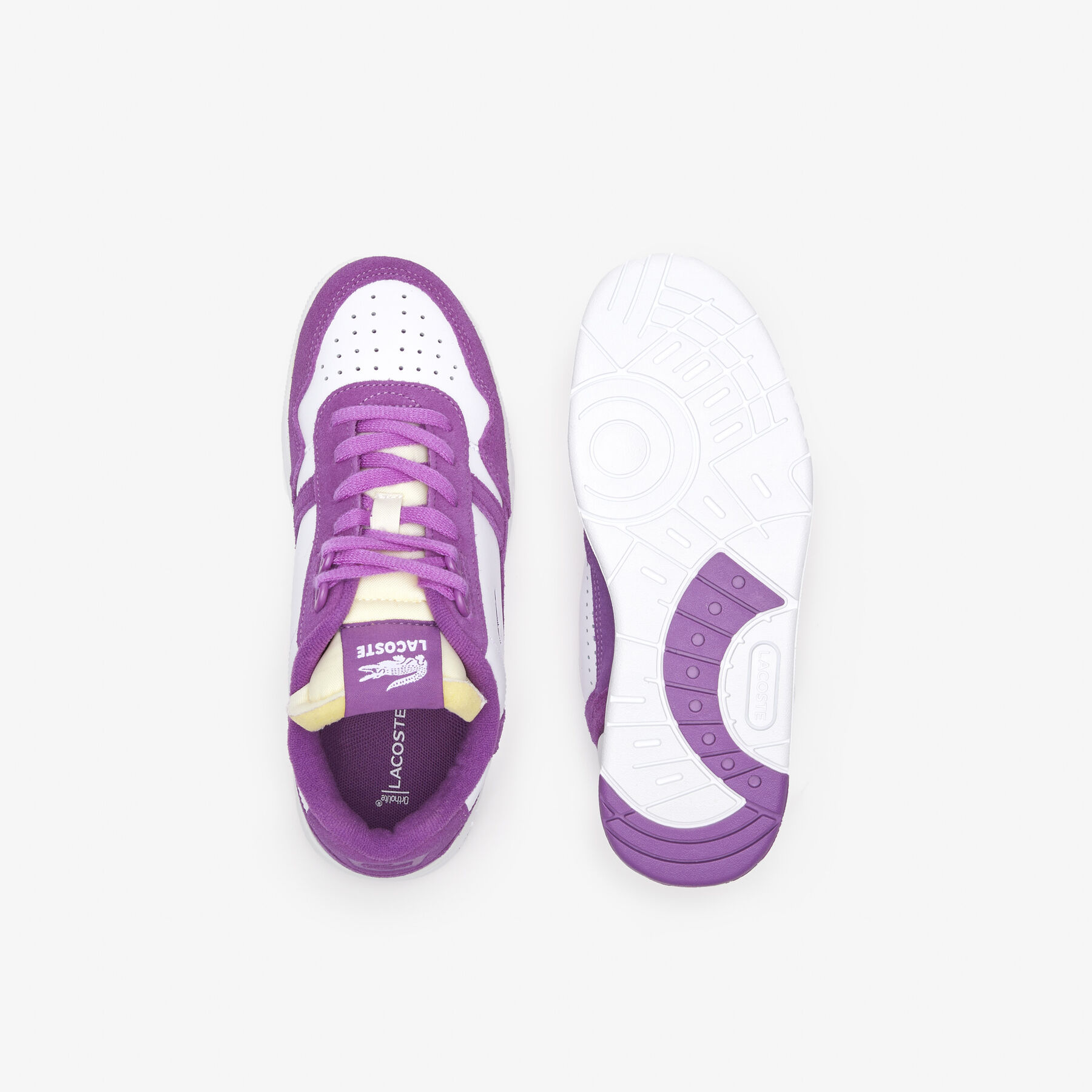 Women's Lacoste T-Clip Leather Bi-Colour Trainers women s lacoste t clip leather bi colour trainers