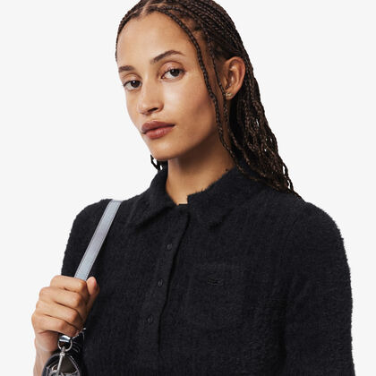 قميص بولو ضيق من نسيج محبوك قميص بولو ضيق من نسيج محبوك