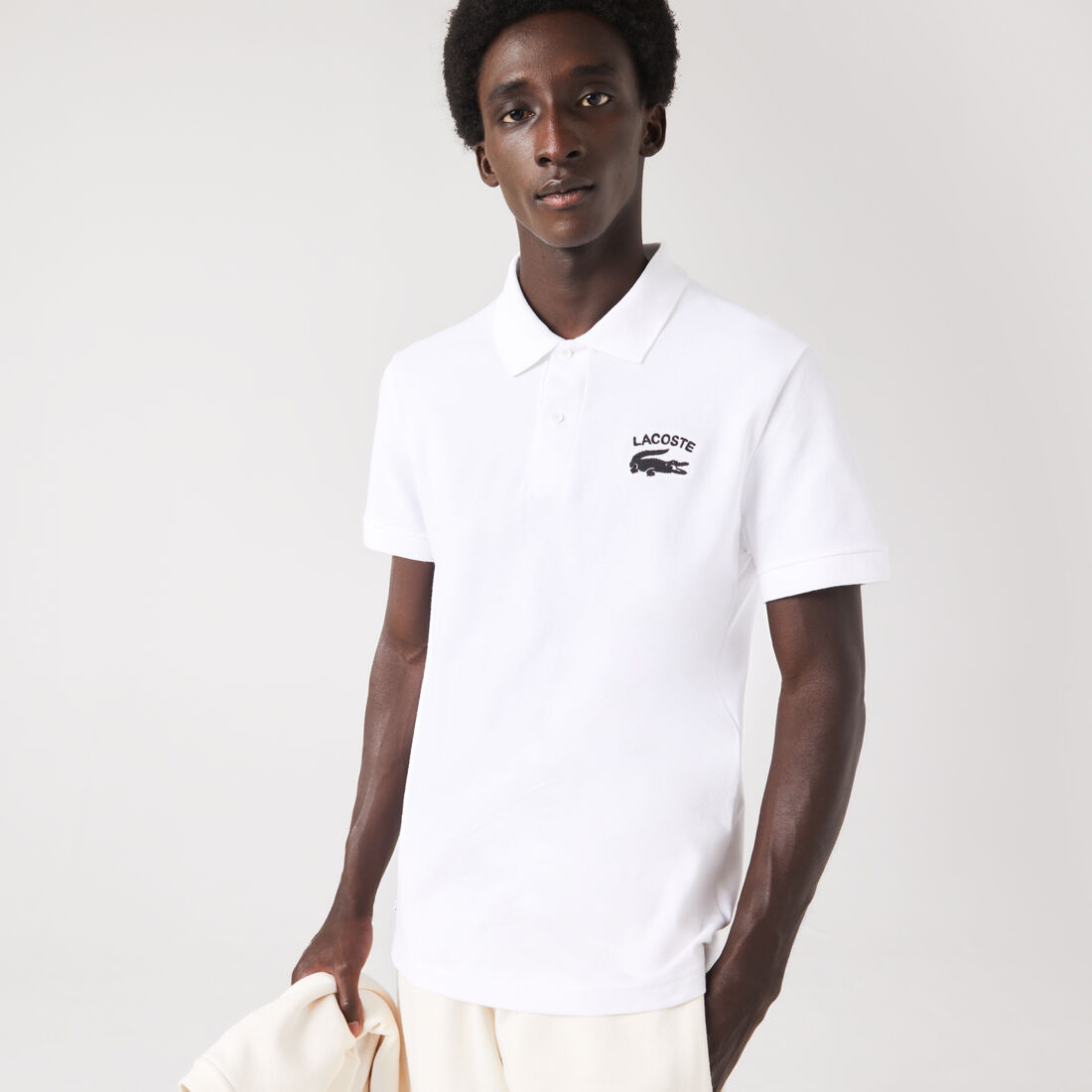 تيشيرت بولو لاكوست بيكيه ميني مطاطي بشعار الماركة للرجال تيشيرت بولو لاكوست بيكيه ميني مطاطي بشعار الماركة للرجال