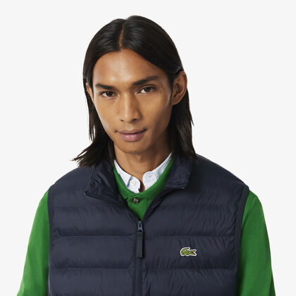 Water-Repellent Puffed Windbreaker Vest lacoste water repellent puffed windbreaker vest