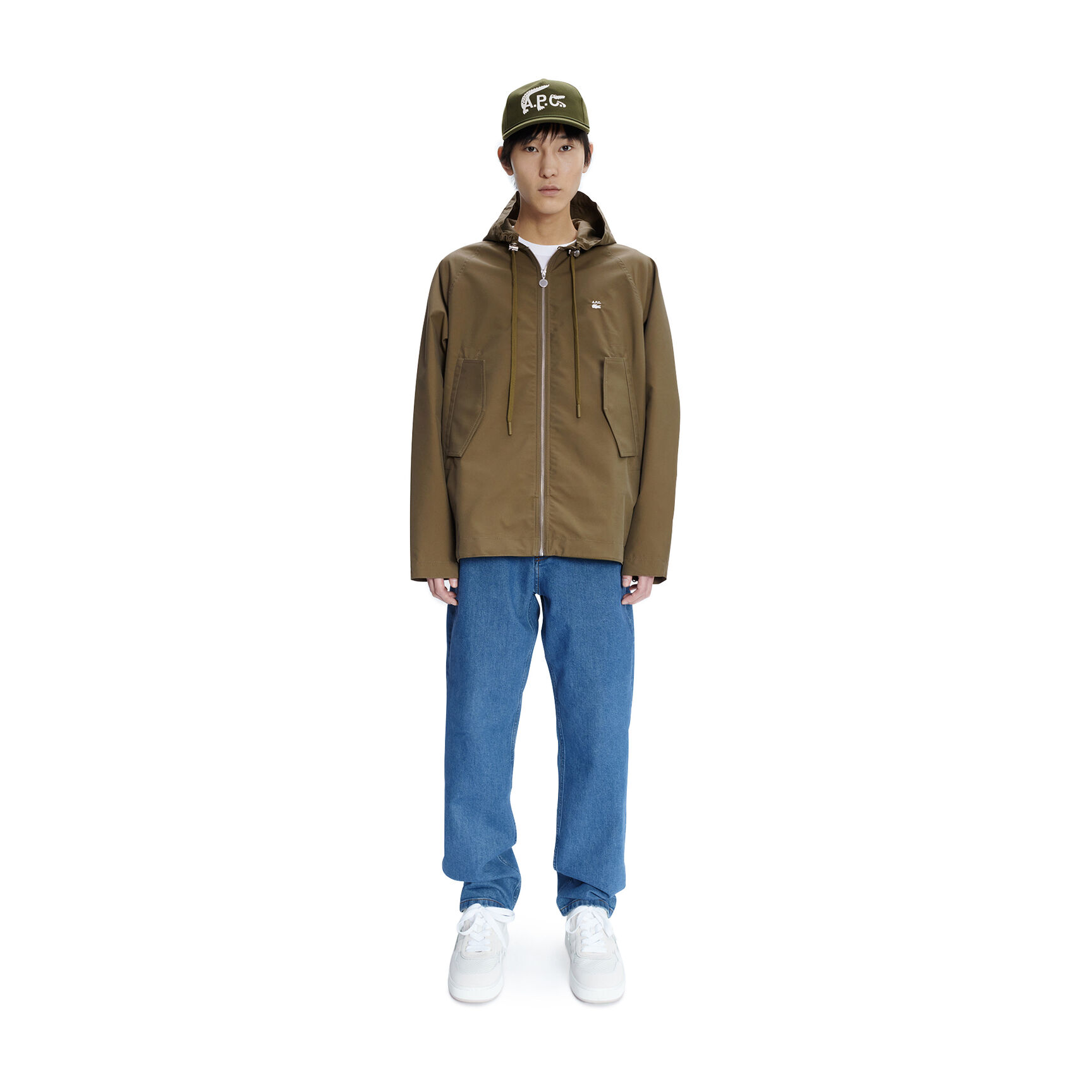 جاكيت بغطاء رأس قطن غابردين للجنسين مجموعة Lacoste x A.P.C. جاكيت بغطاء رأس قطن غابردين للجنسين مجموعة Lacoste x A.P.C.