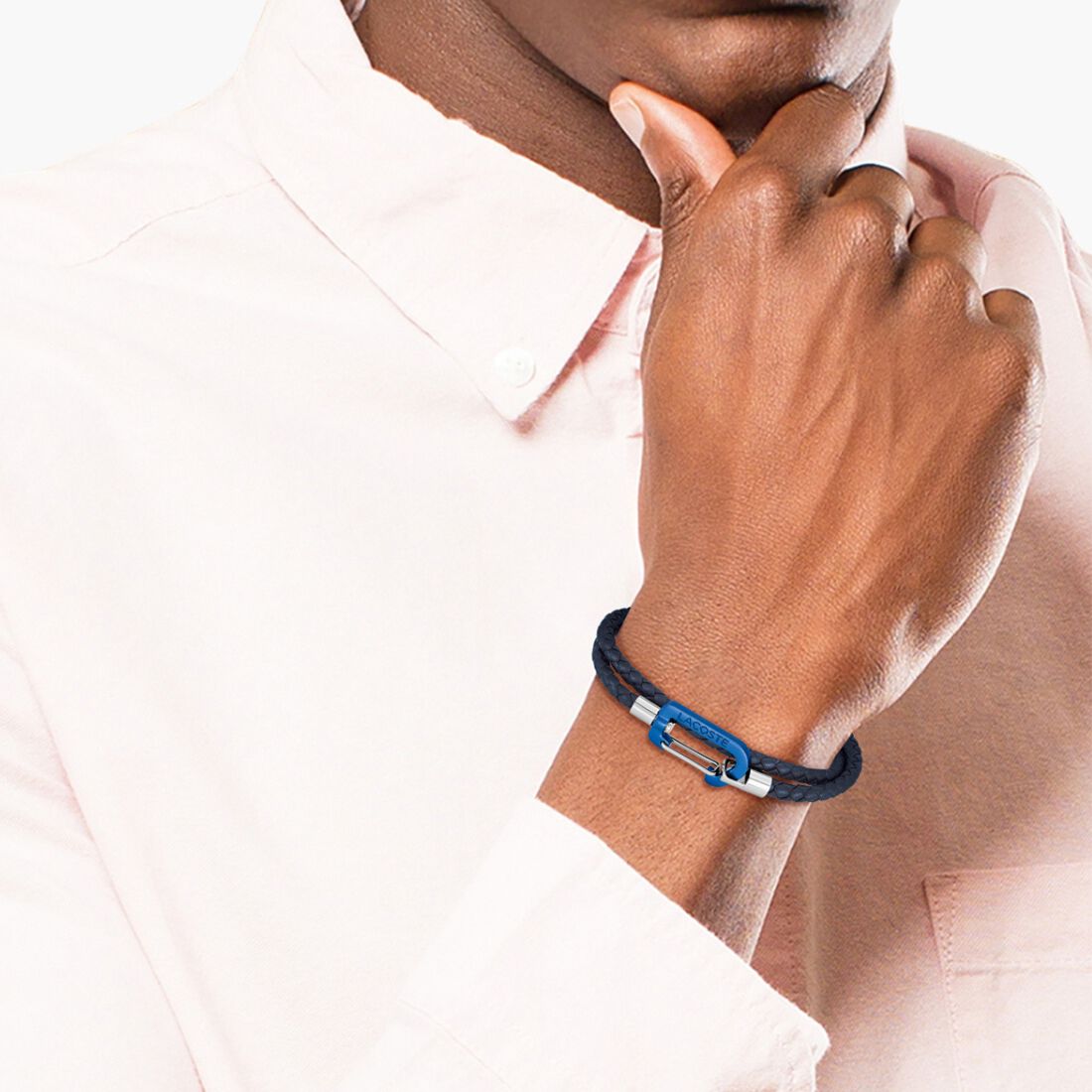 Matt Braided Leather Cord Bracelet null - 2040315-NVY