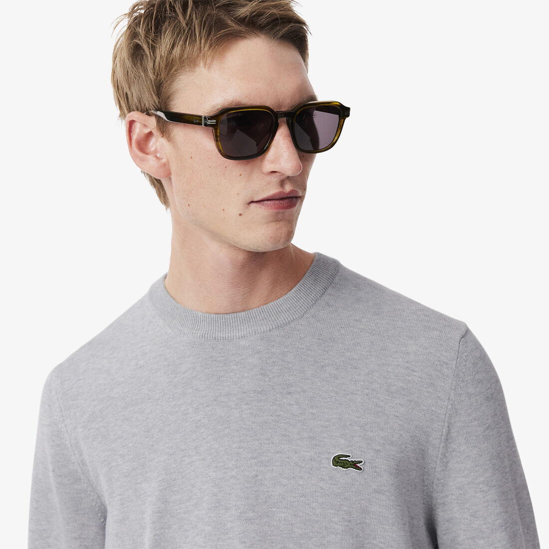 سترة قطنية أحادية اللون بياقة دائرية Monochrome Cotton Crew Neck Sweater - AH1985-00-CCA