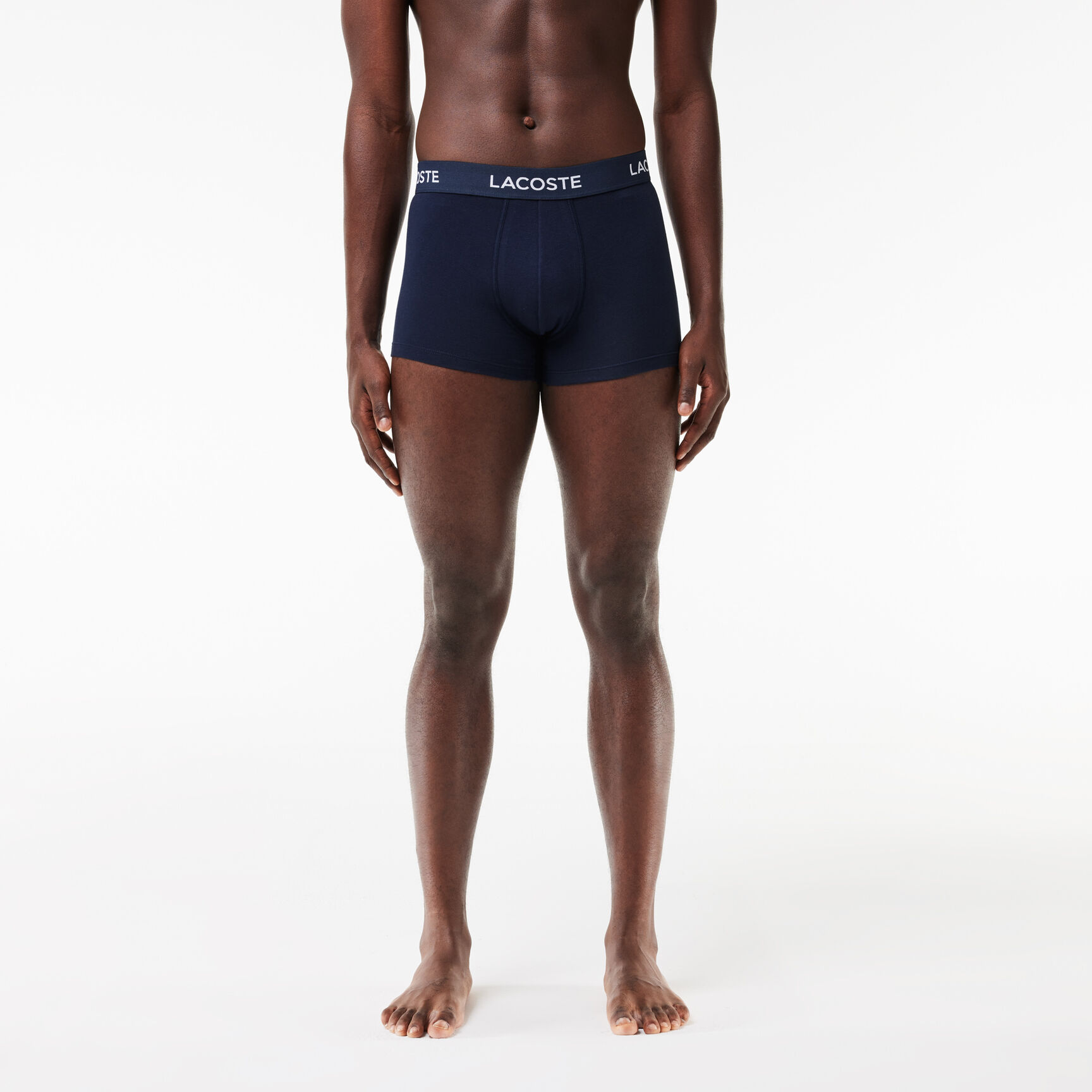 مجموعة من 3 سراويل داخلية للرجال لاكوست Men's 3-Pack Lacoste Logo Waist Trunks - 5H7686-00-166