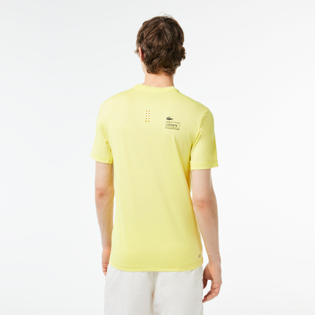 تي شيرت لاكوست بقصّة فضفاضة وفتحة رقبة مستديرة وطبعة التمساح للرجال Men's Lacoste Sport Slim Fit Stretch Jersey T-shirt - TH5207-00-TUK