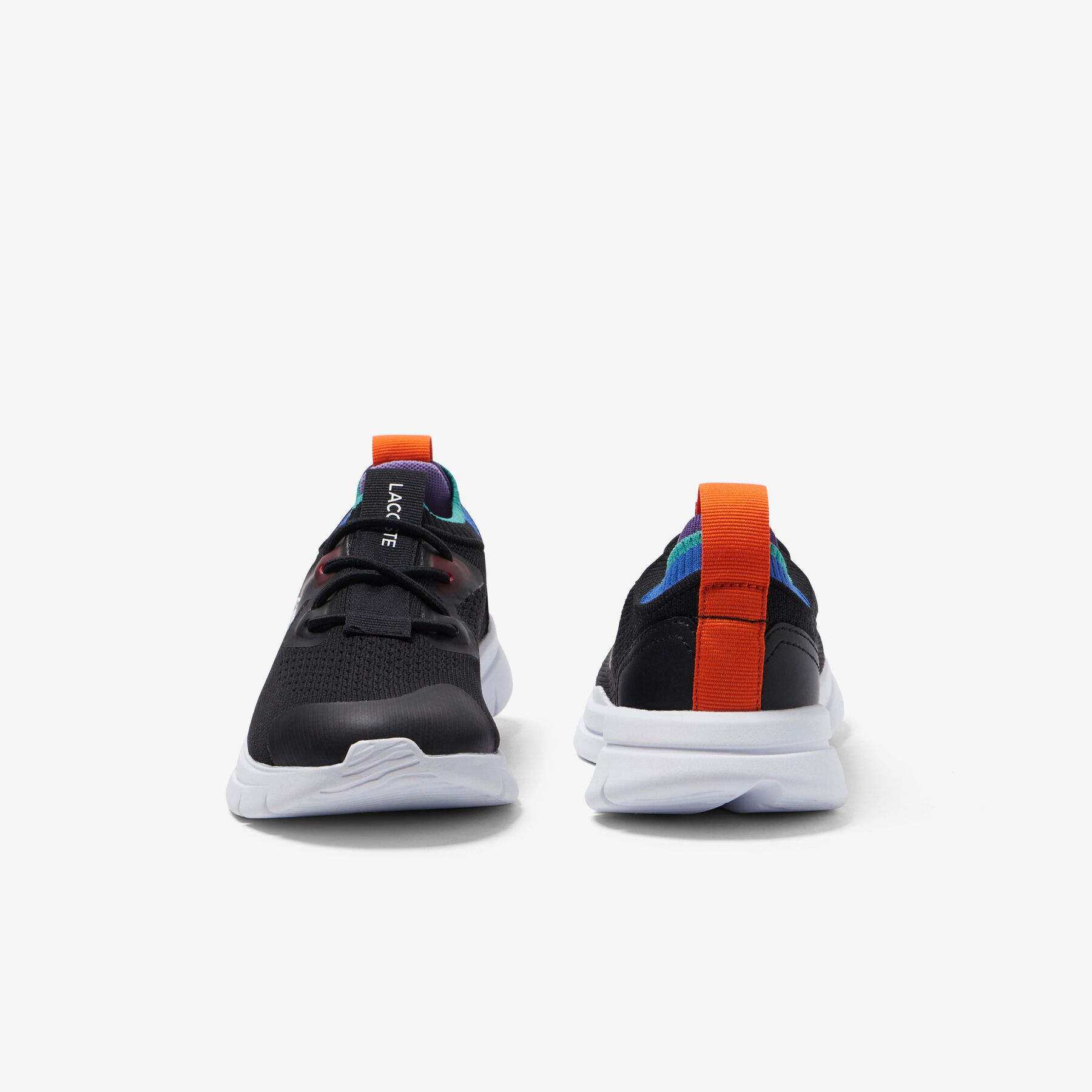 Children's Lacoste Run Spin Knit Textile Color Contrast Sneakers children s lacoste run spin knit textile color contrast sneakers