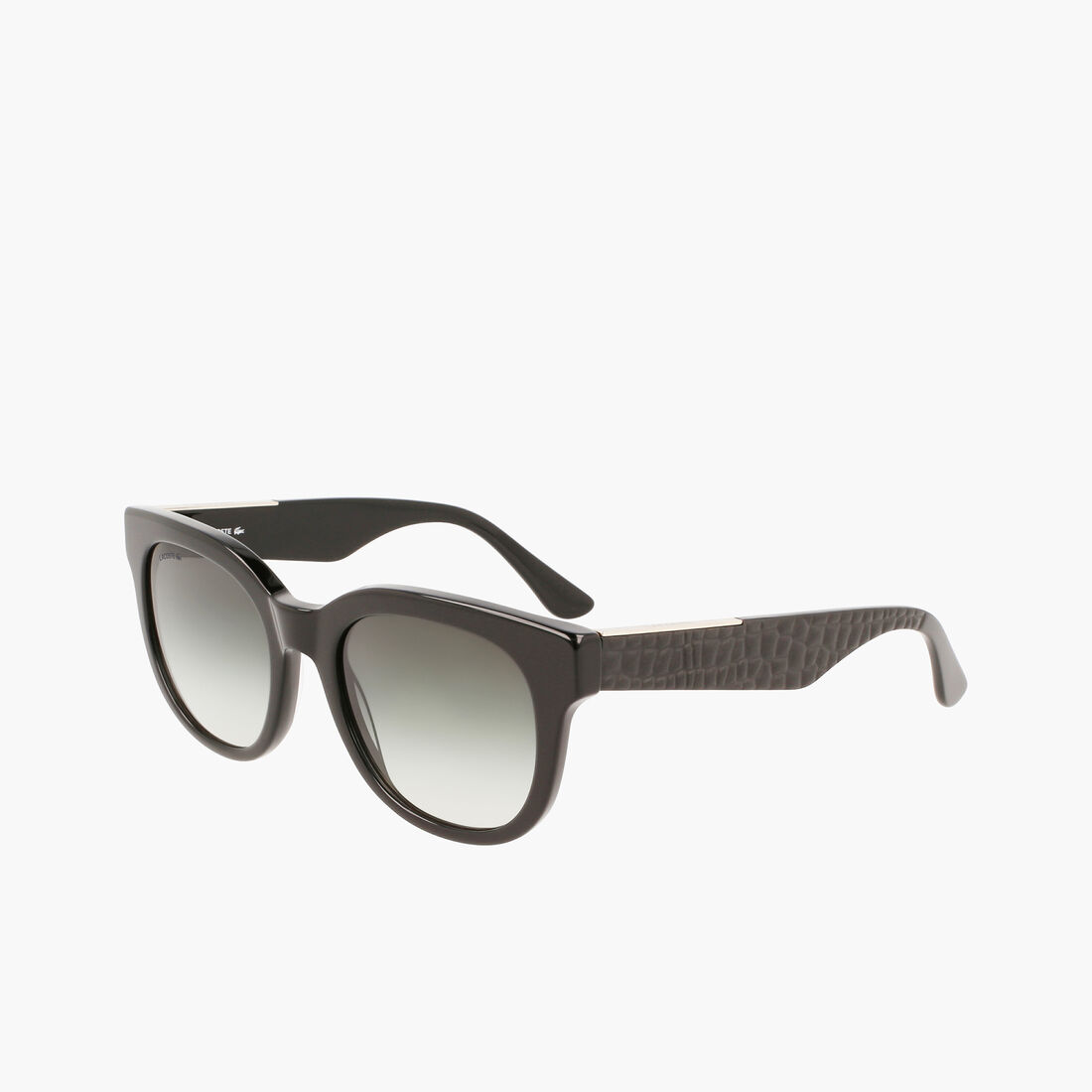 نظارة شمسية لاكوست بإطار أسيتات للنساء Women's Oval Acetate Croco Skin Sunglasses - L971S-001