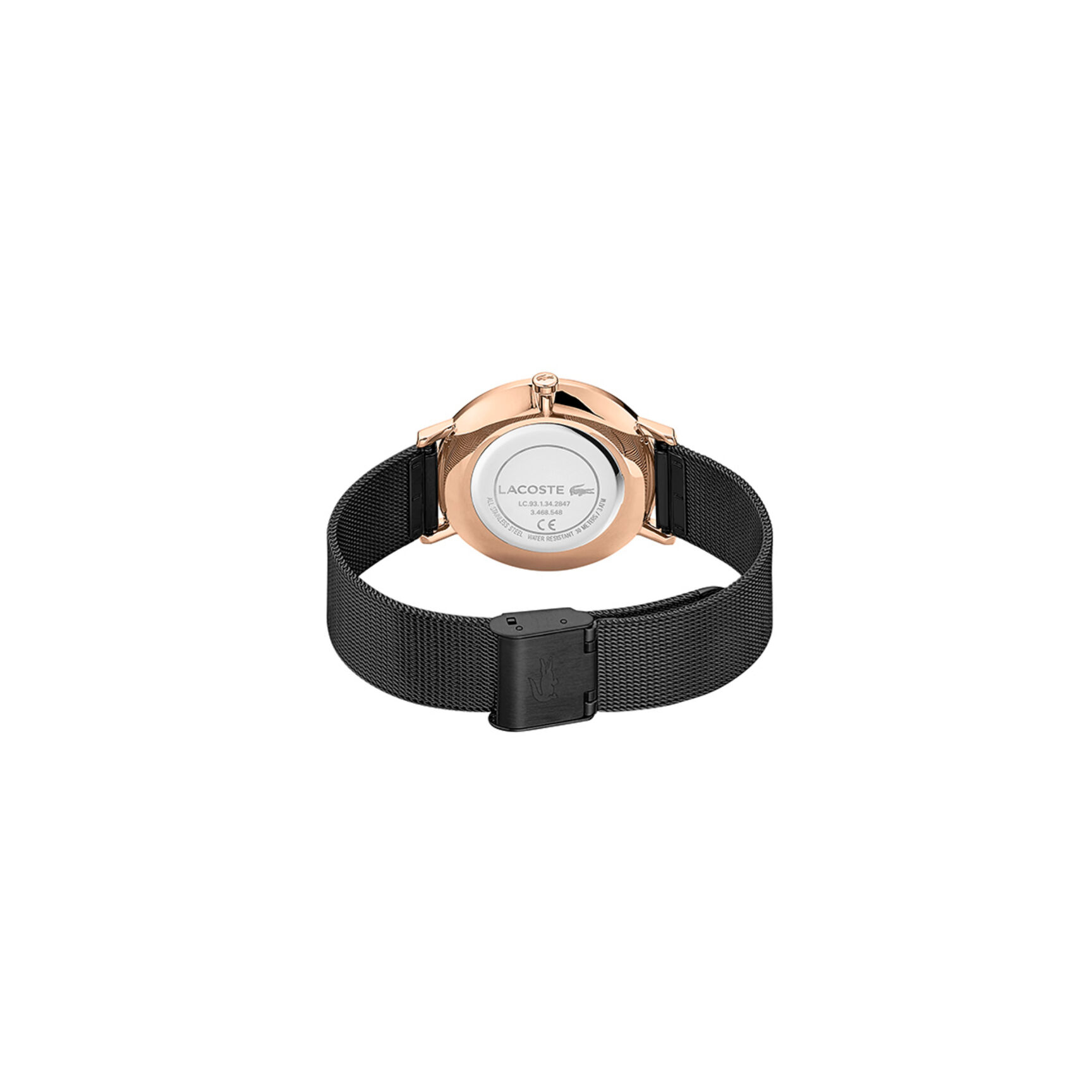 ساعة لاكوست بمينا أسود للنساء مجموعة Lacoste Moon
