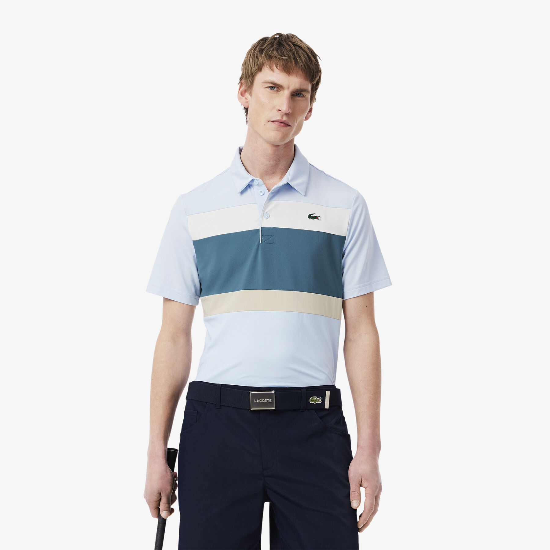 lacoste regular fit colour block golf polo shirt
