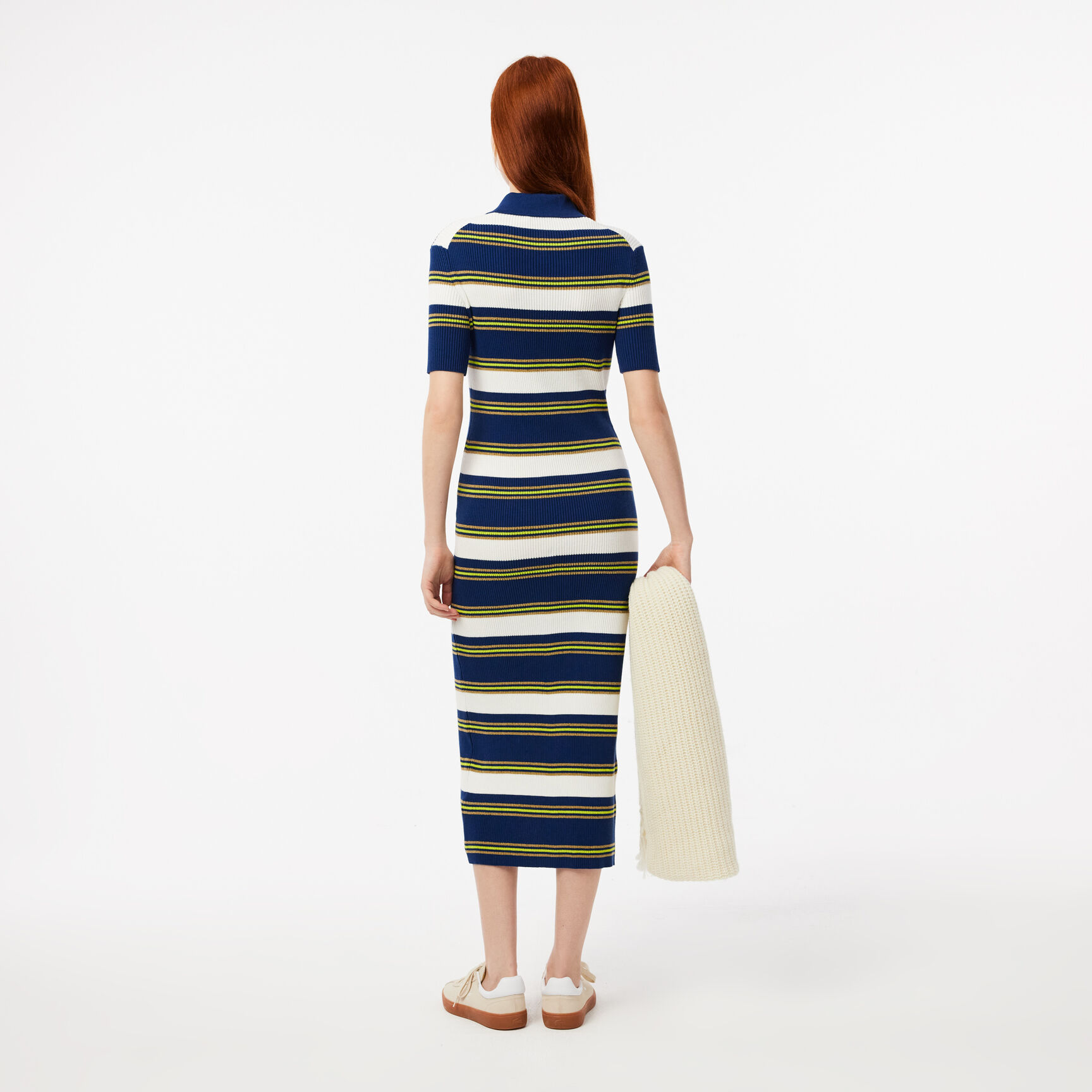 Striped Rib Knit Shirt Dress - EF2554-00-ICZ