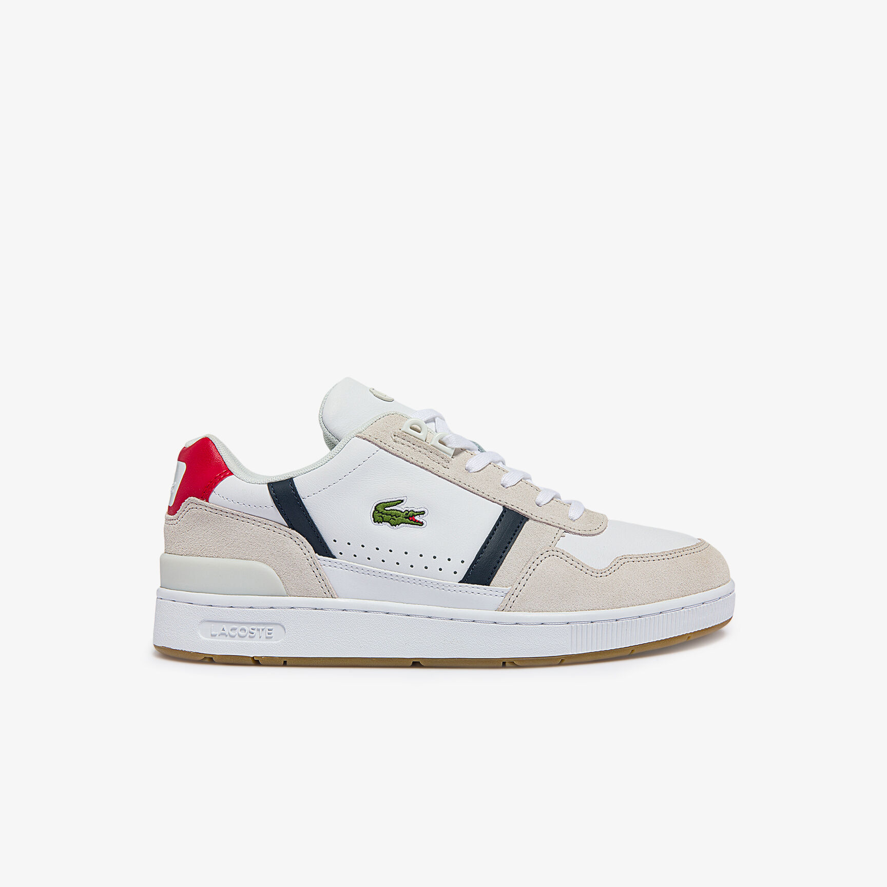 سنيكرز تي كليب جلد وشمواه بثلاثة ألوان للرجال Men's T-Clip Tricolour Leather and Suede Trainers - 40SMA0048-407
