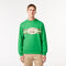 lacoste loose fit monogram print fleece sweatshirt