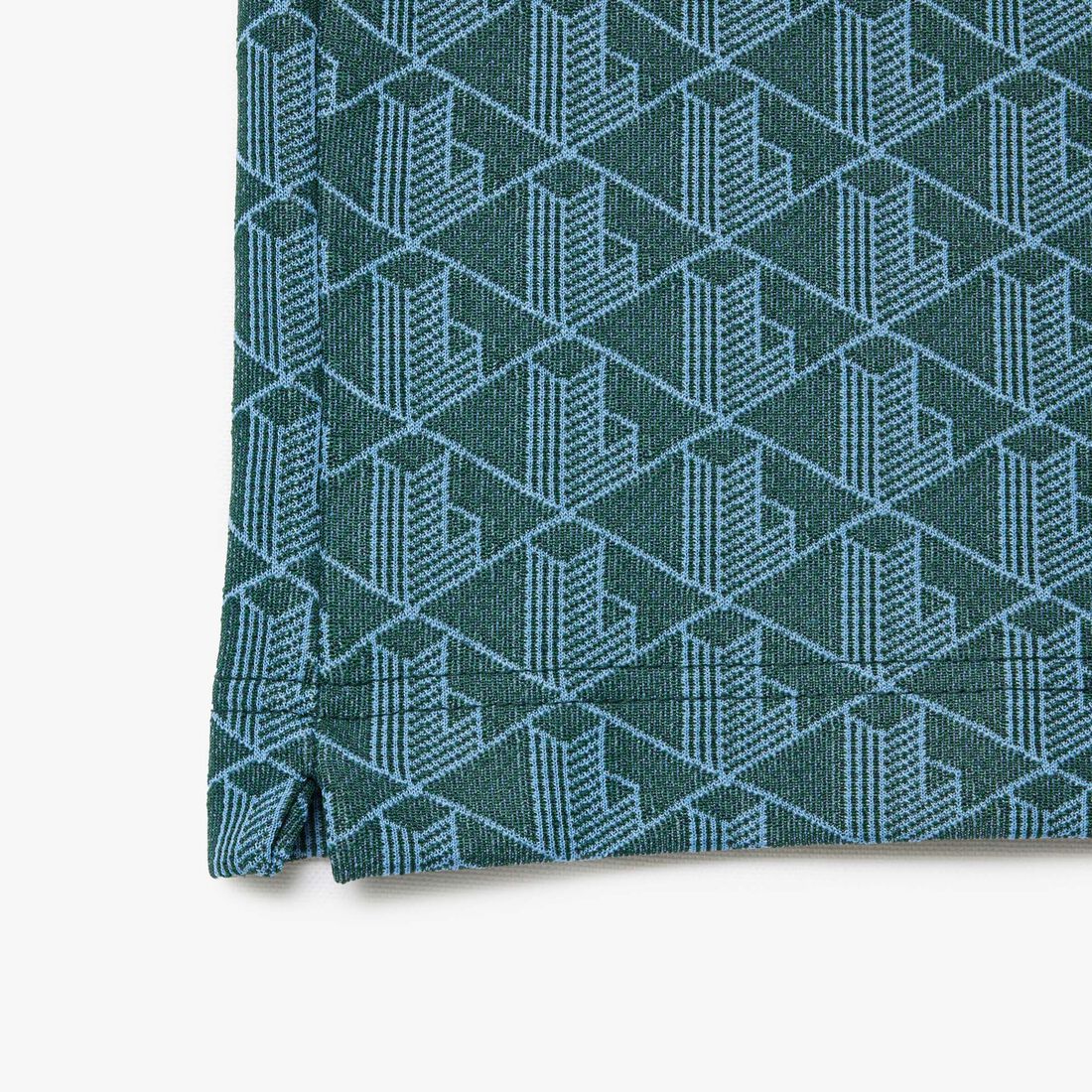 قميص بولو كلاسيكي بقصّة كلاسيكية من قماش الجاكار أحادي اللون Contrast Collar Monogram Polo Shirt - DH1417-00-IB4