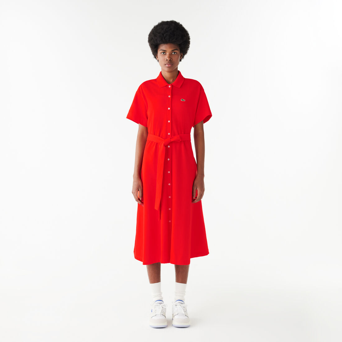 Women's Lacoste Belted Pique Polo Dress - EF7923-00-F8M