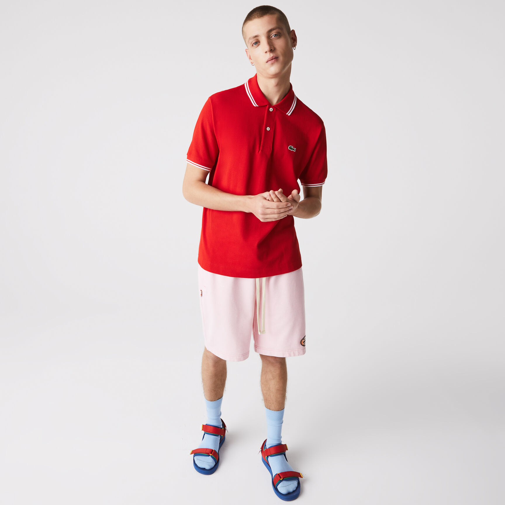 Men&rsquo;s Lacoste Classic Fit Striped Accents Cotton Piqu&eacute; Polo Shirt