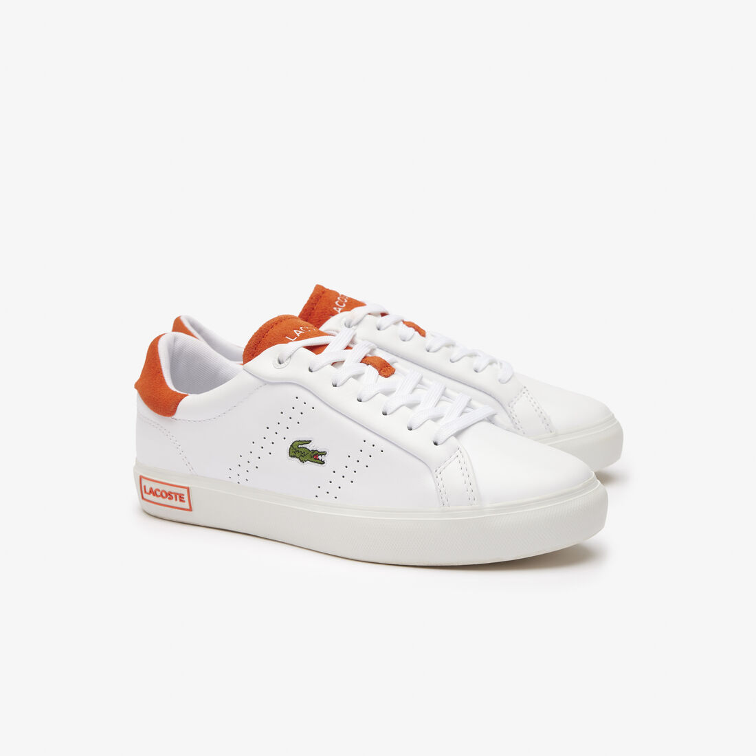 Women's Powercourt 2.0 Orange Leather Trainers - 46SFA0022-1U2