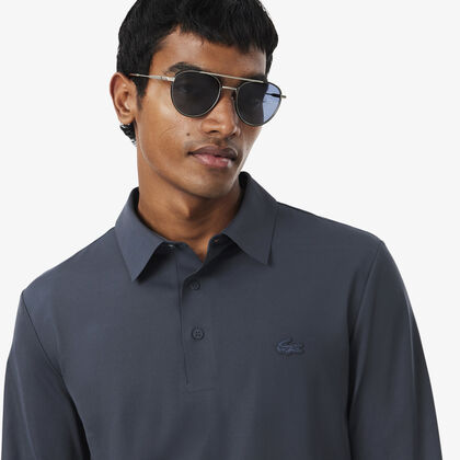 lacoste regular fit long sleeved commuter polo shirt