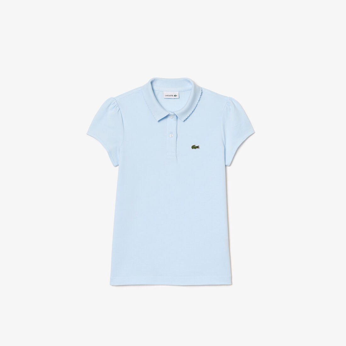 Girls' Lacoste Scalloped Collar Mini Pique Polo Shirt - PJ3594-00-T01