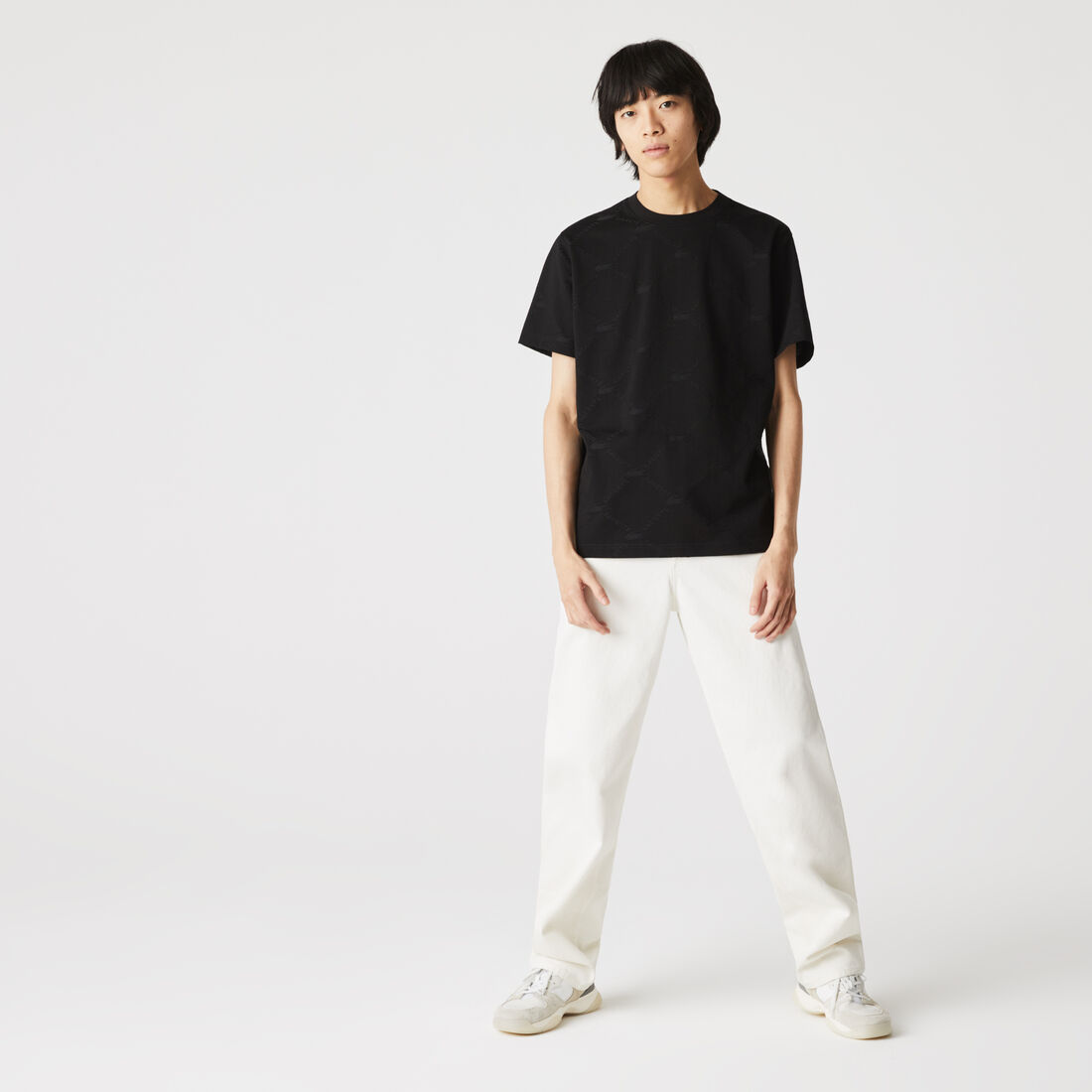 تي شيرت للرجال مع أنماط مونوغرام مجموعة Lacoste LIVE تي شيرت للرجال مع أنماط مونوغرام مجموعة Lacoste LIVE