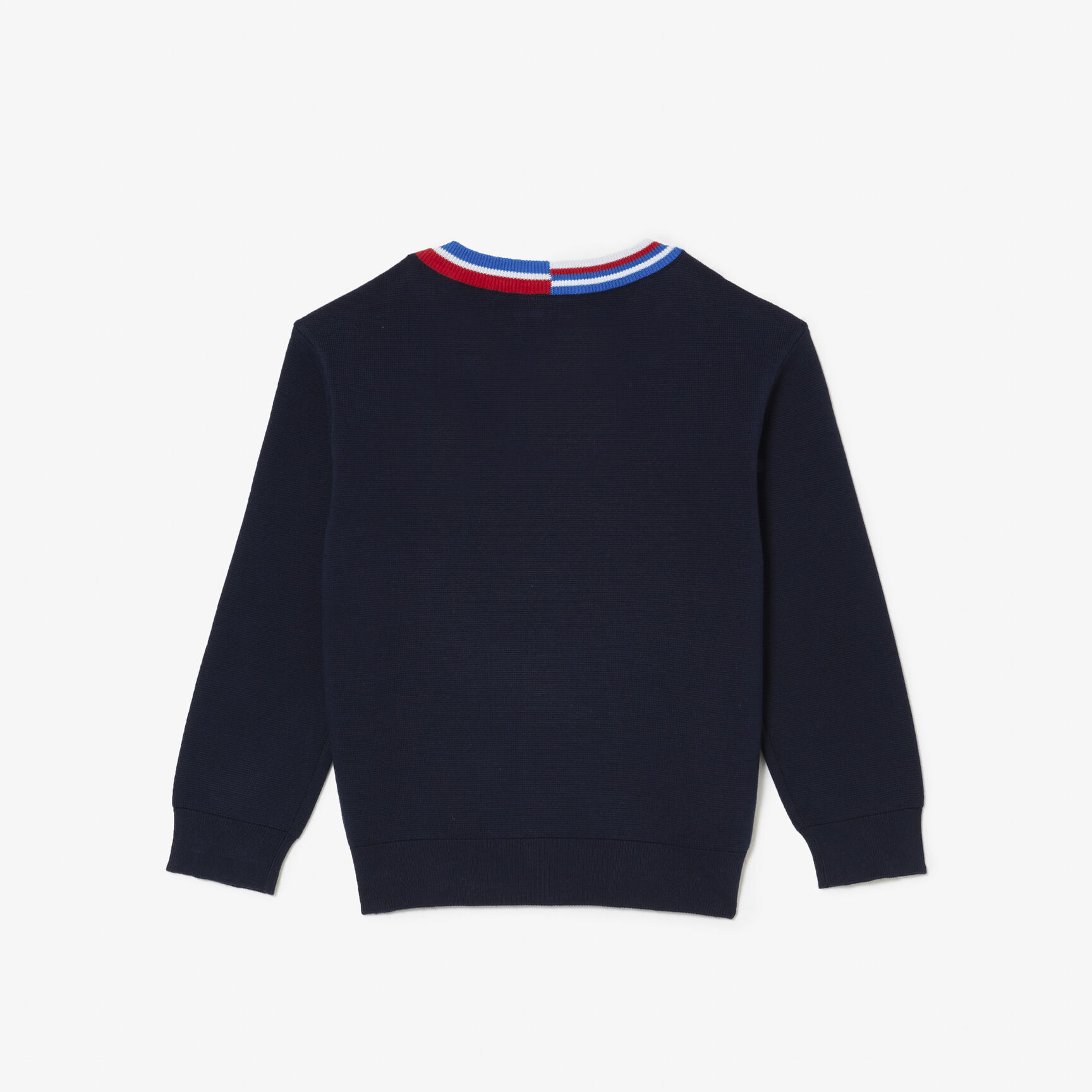 سترة لاكوست قطن بياقة مخططة بلون مغاير للأطفال سترة لاكوست قطن بياقة مخططة بلون مغاير للأطفال