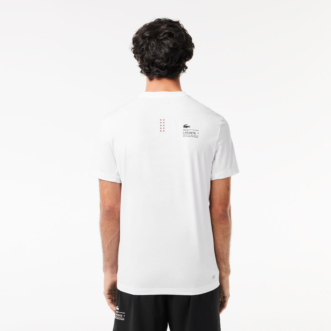تي شيرت لاكوست بقصّة فضفاضة وفتحة رقبة مستديرة وطبعة التمساح للرجال Men's Lacoste Sport Slim Fit Stretch Jersey T-shirt - TH5207-00-001