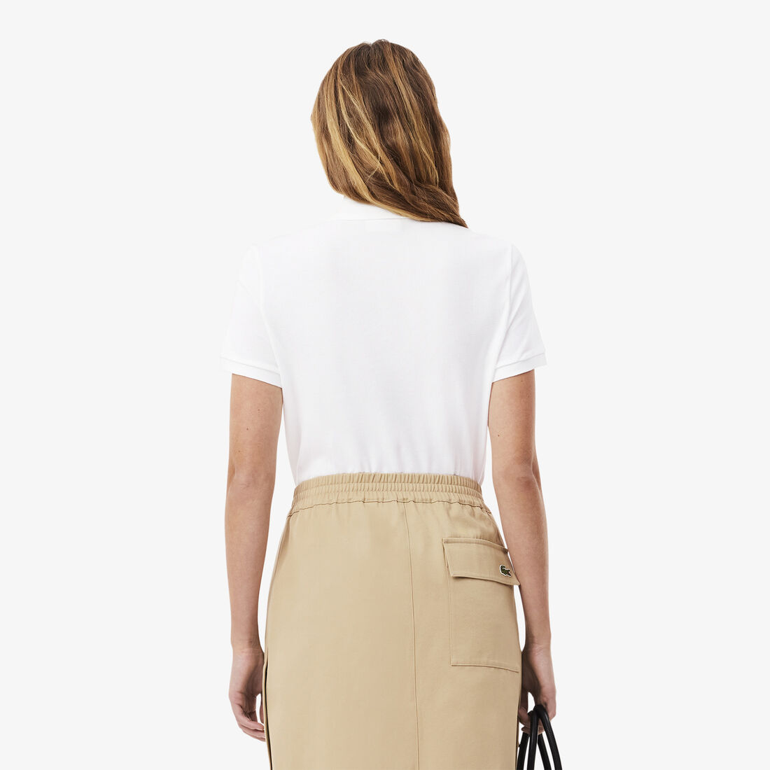 تيشيرت بولو لاكوست بيتي بيكيه قطن ناعم بقصة كلاسيكية للنساء Women's Lacoste Regular Fit Soft Cotton Petit Pique Polo Shirt - PF7839-00-001