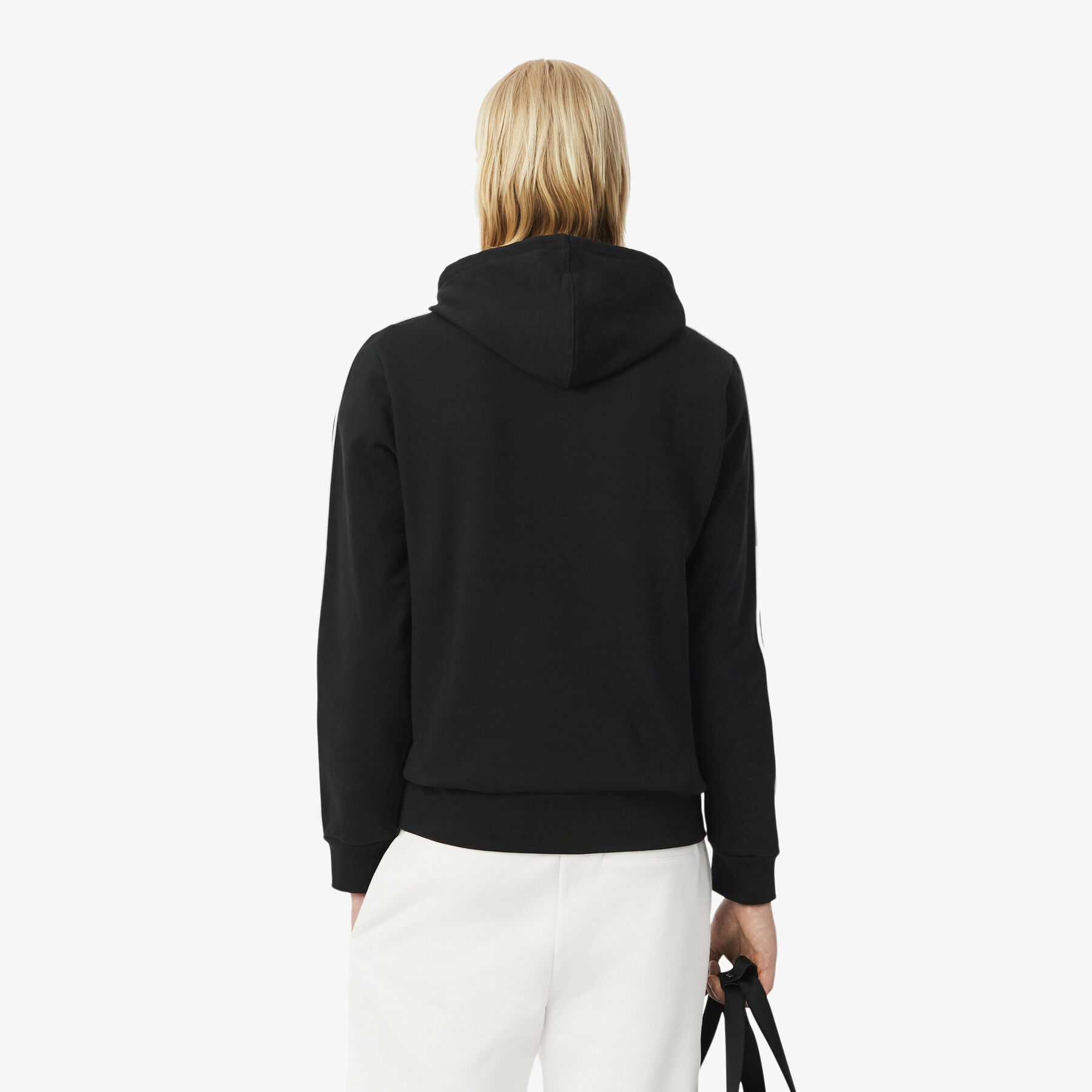 lacoste classic fit logo stripe sweatshirt