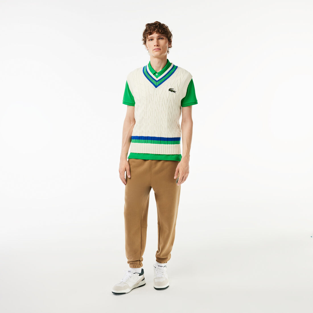 قميص بولو بيكيه بقصة ضيقة L.12.12 Original L.12.12 Slim Fit Petit Pique Cotton Polo Shirt - PH4012-00-SIW