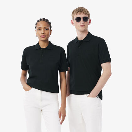 lacoste classic fit embossed branding polo shirt