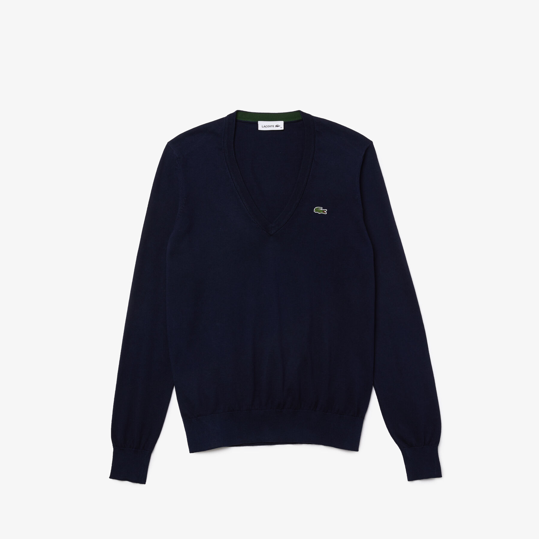 lacoste women s v neck loose organic cotton sweater