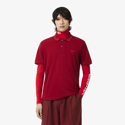 لاكوست runway classic fit silk pique polo shirt