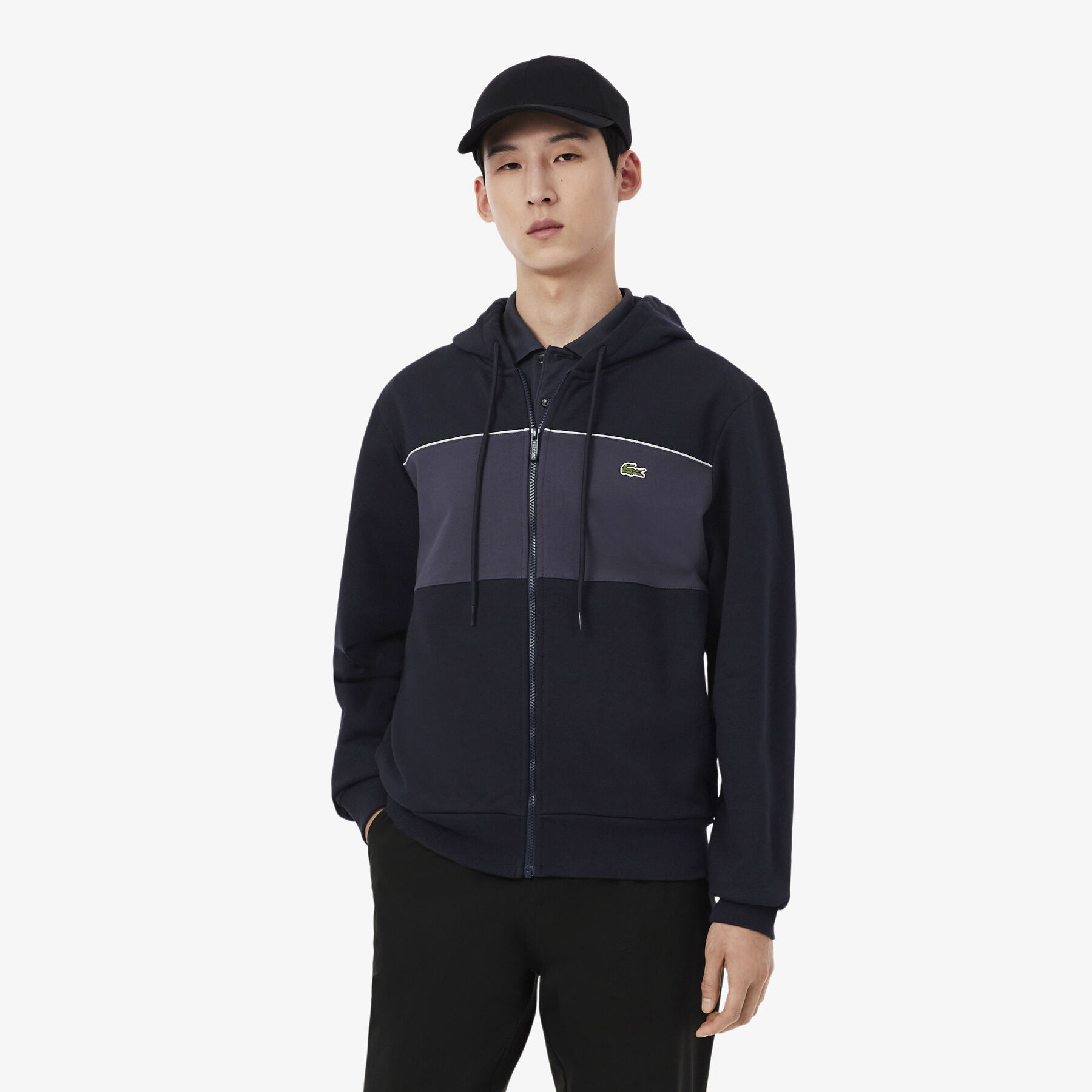 هودي بسحاب بألوان متداخلة Colour-Block Zipped Hoodie - SH0892-00-4CI